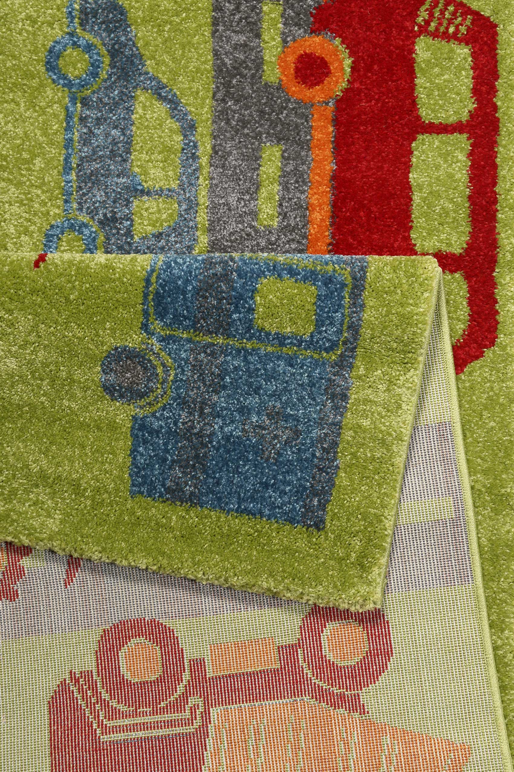 Sigikid Kinderteppich Grün Orange "Traffic"