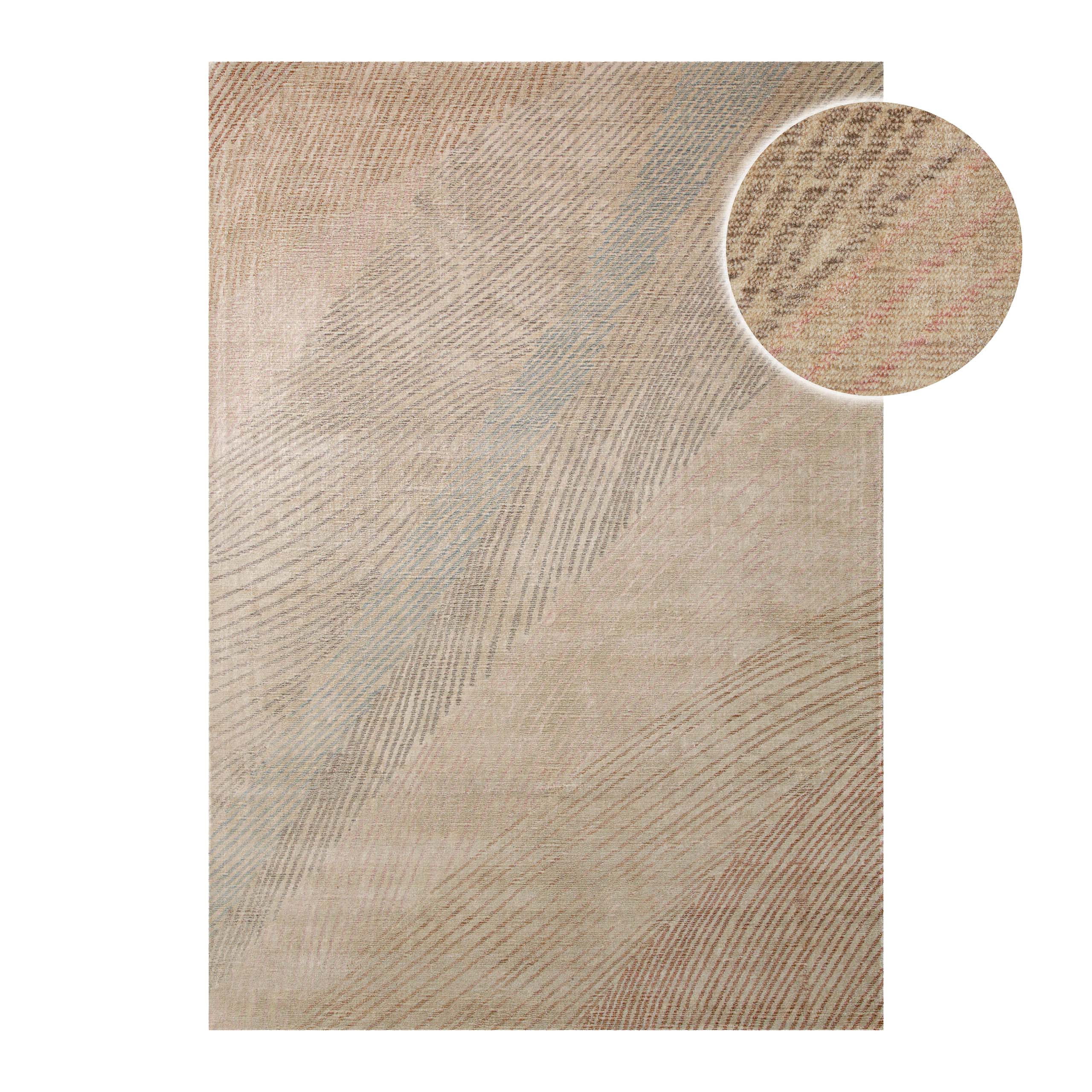 Kurzflorteppich Beige aus Viskose & Schurwolle "Skai" WECONhome