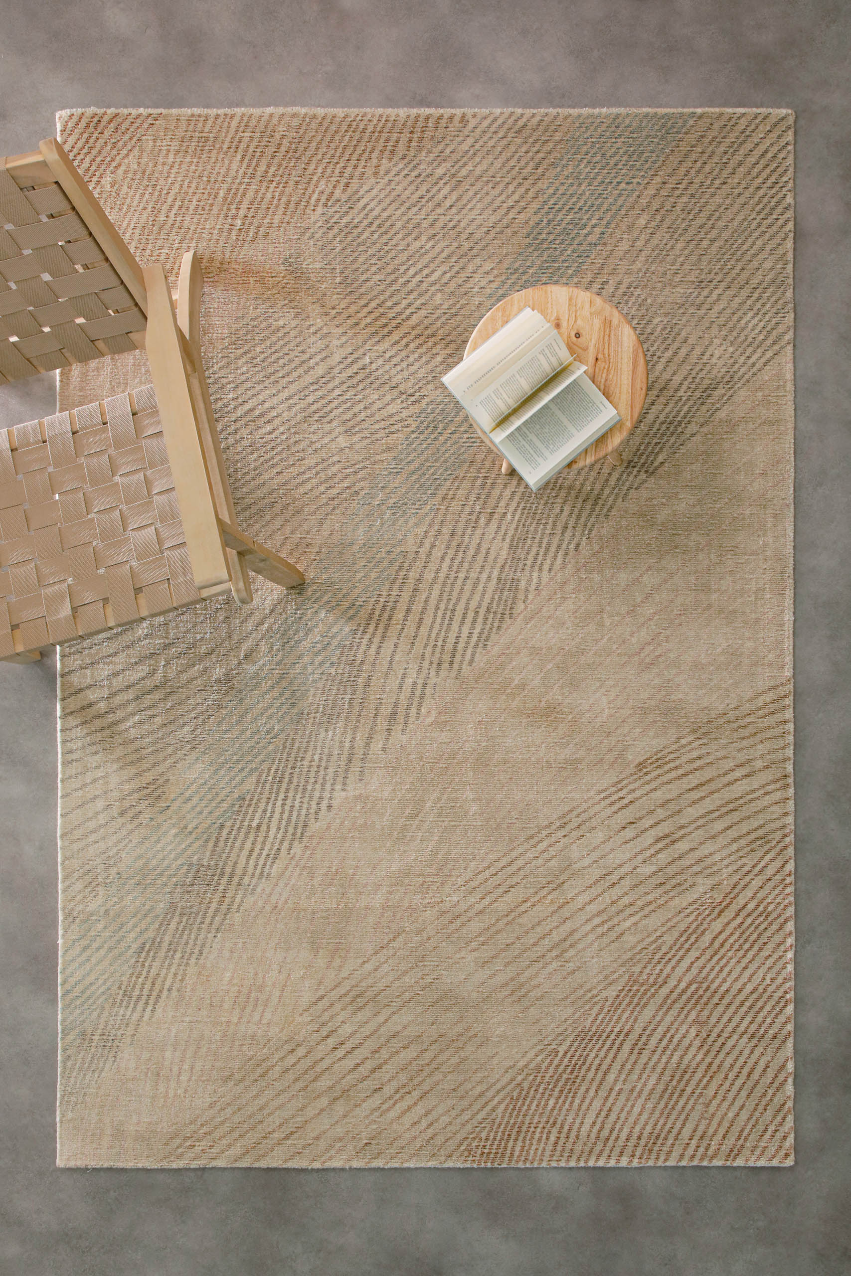 Kurzflorteppich Beige aus Viskose & Schurwolle "Skai" WECONhome