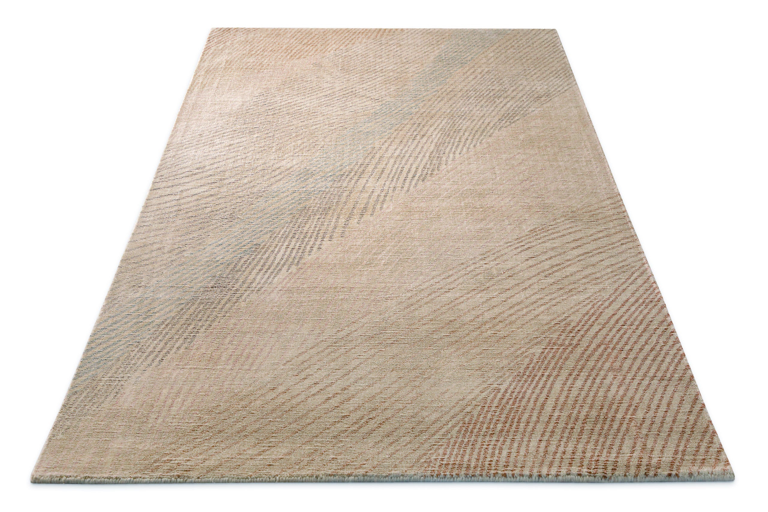 Kurzflorteppich Beige aus Viskose & Schurwolle "Skai" WECONhome