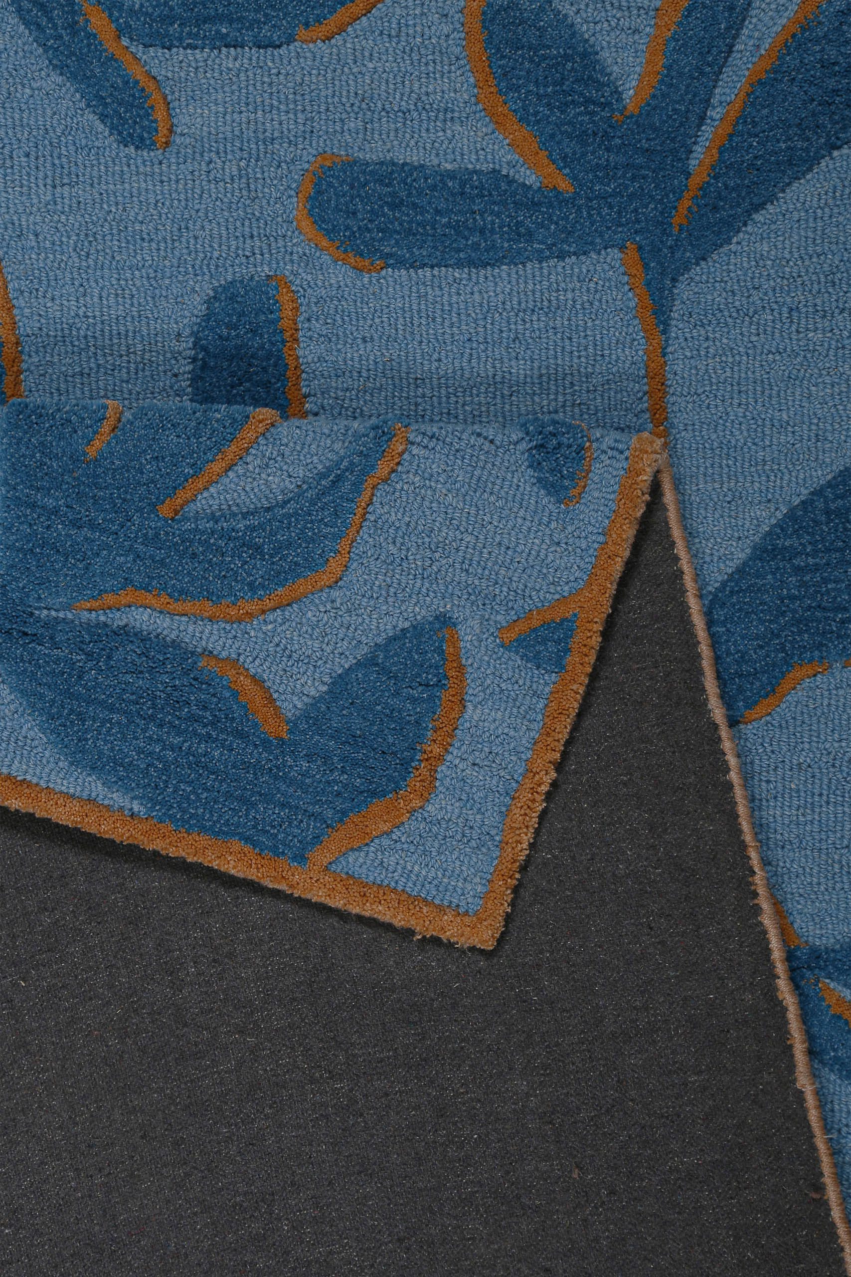 Kurzflor Teppich aus Schurwolle Blau Multi "Summers Peak" WECONhome