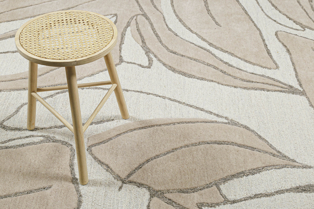 Kurzflorteppich Beige aus Schurwolle "Tunia" WECONhome