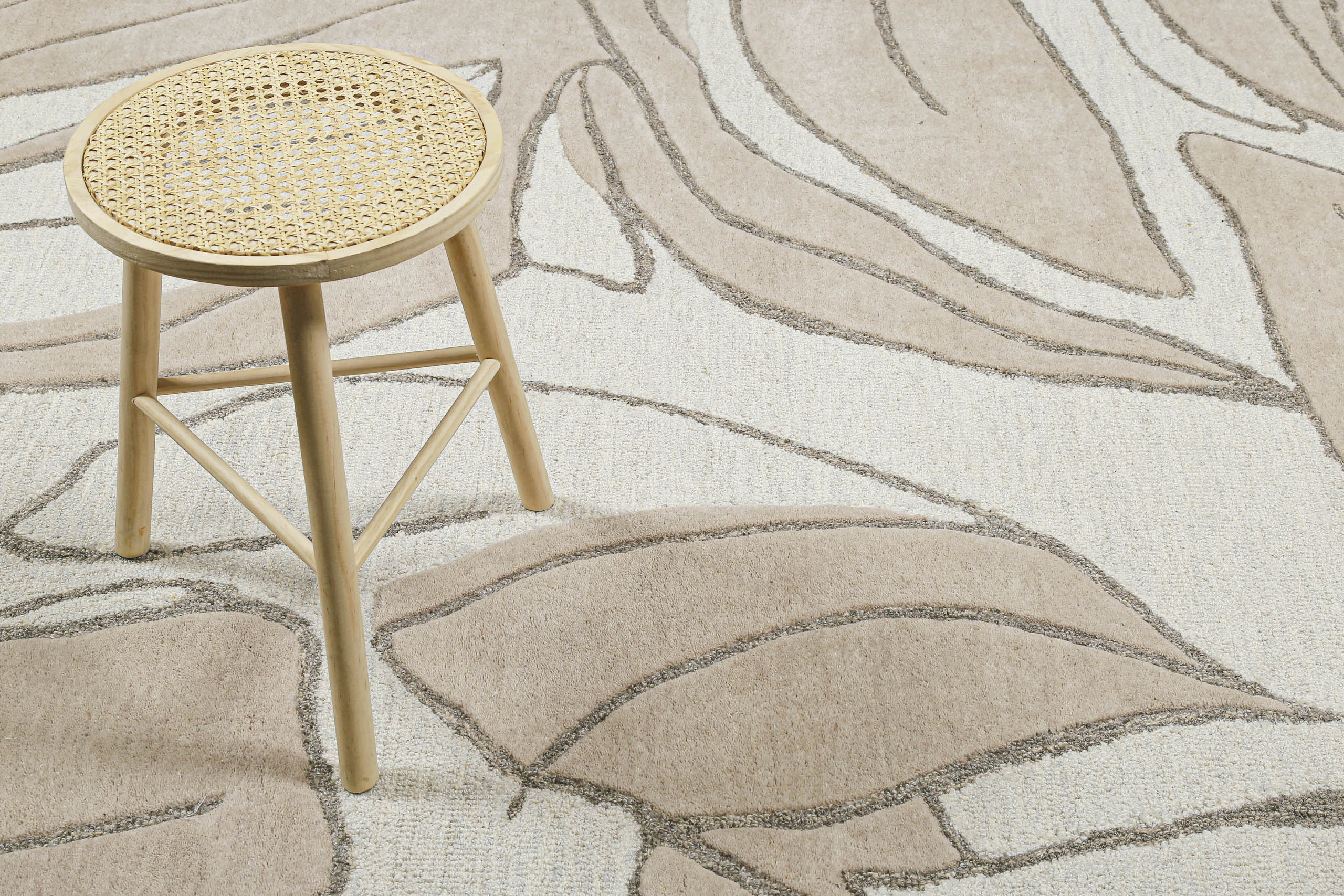 Kurzflorteppich Beige aus Schurwolle "Tunia" WECONhome