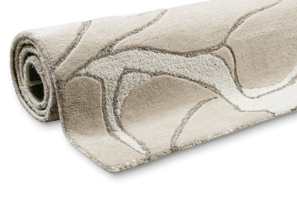 Kurzflorteppich Beige aus Schurwolle "Tunia" WECONhome