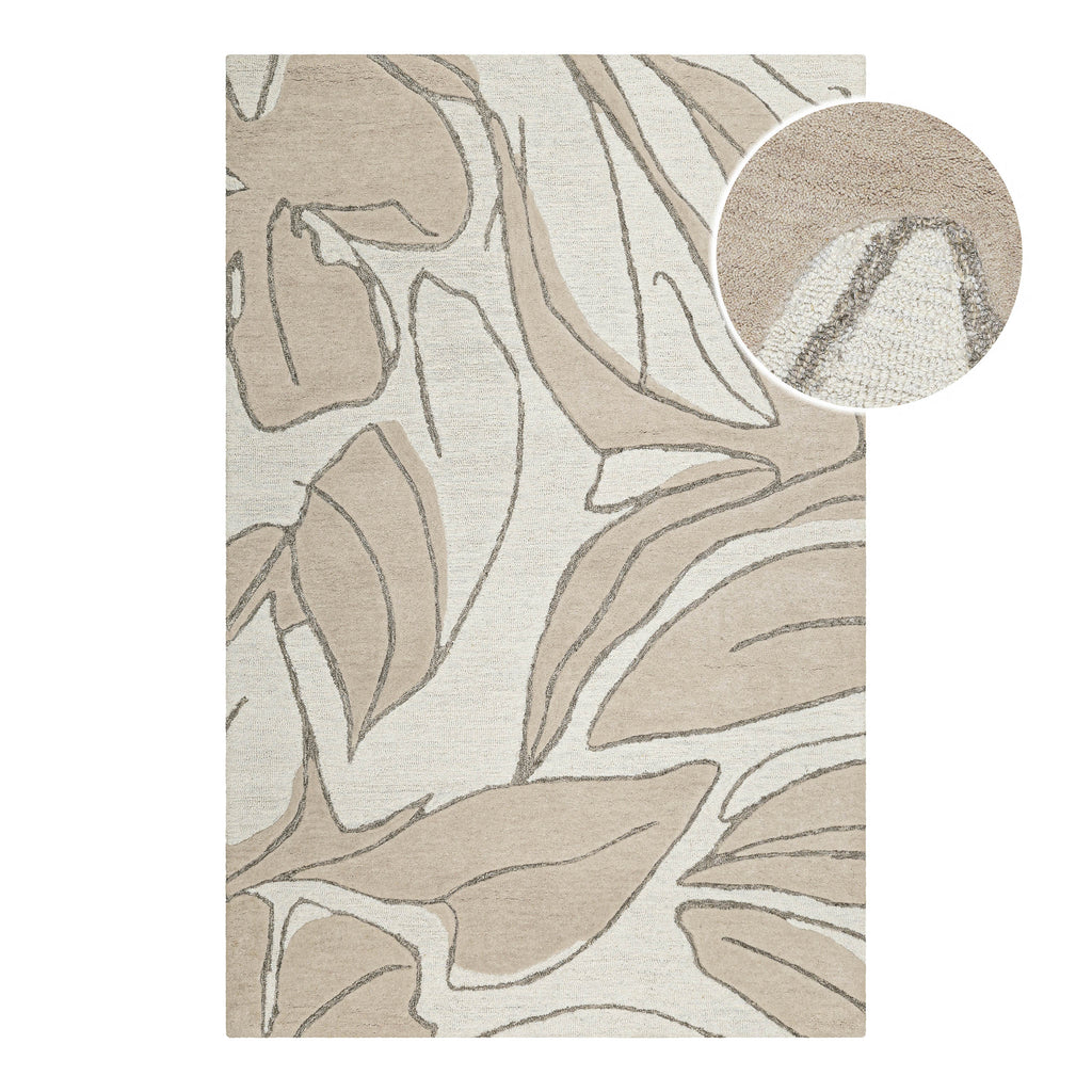 Kurzflorteppich Beige aus Schurwolle "Tunia" WECONhome