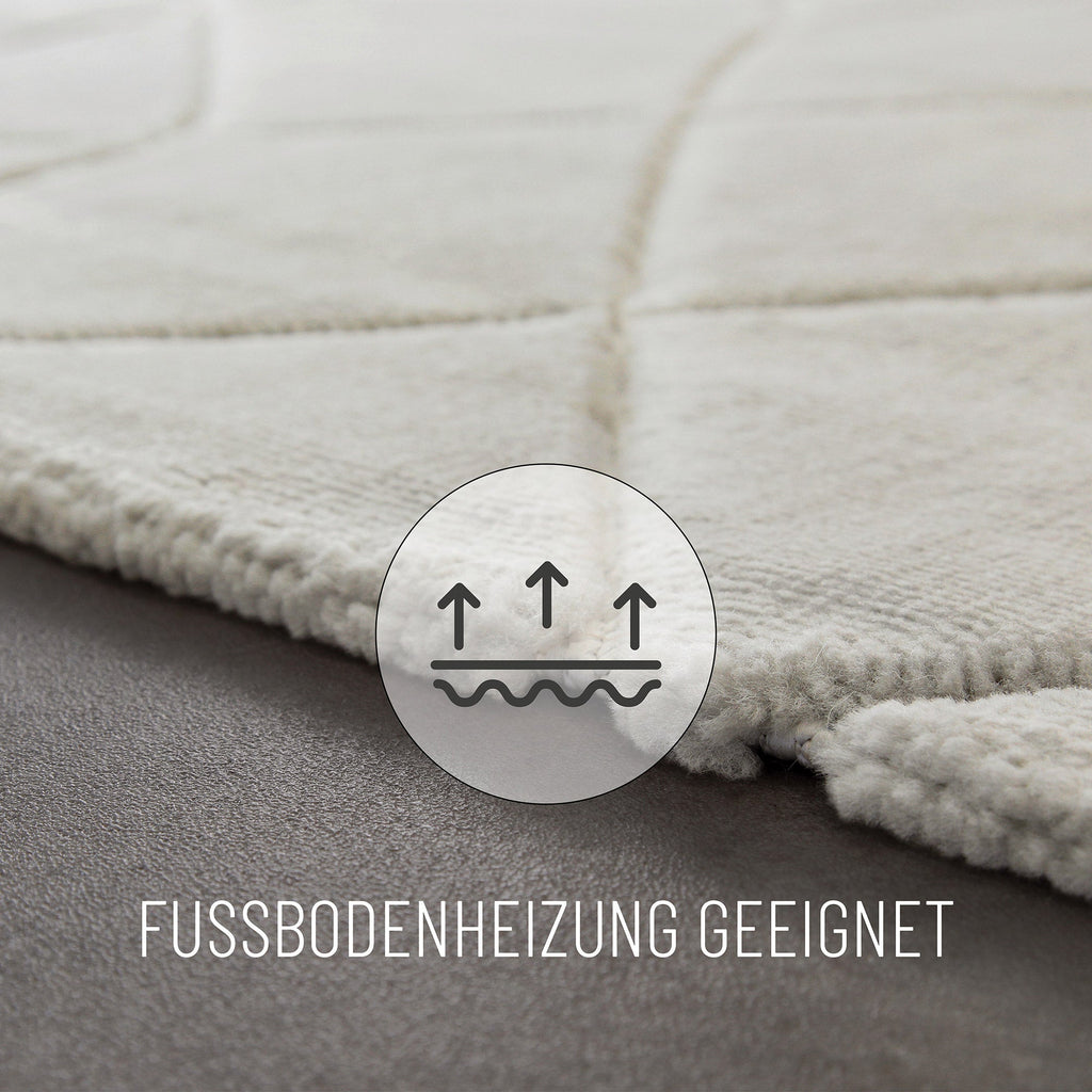 Kurzflorteppich Creme Weiß "Unplugged" WECONhome