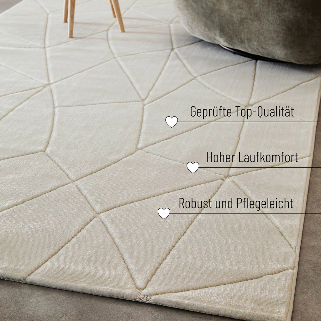 Kurzflorteppich Creme Weiß "Unplugged" WECONhome