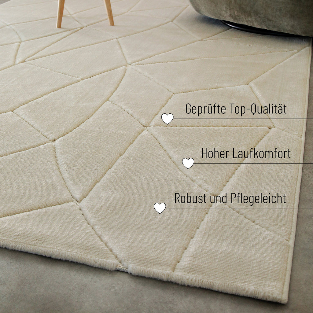 Kurzflorteppich Sand Beige "Unplugged" WECONhome