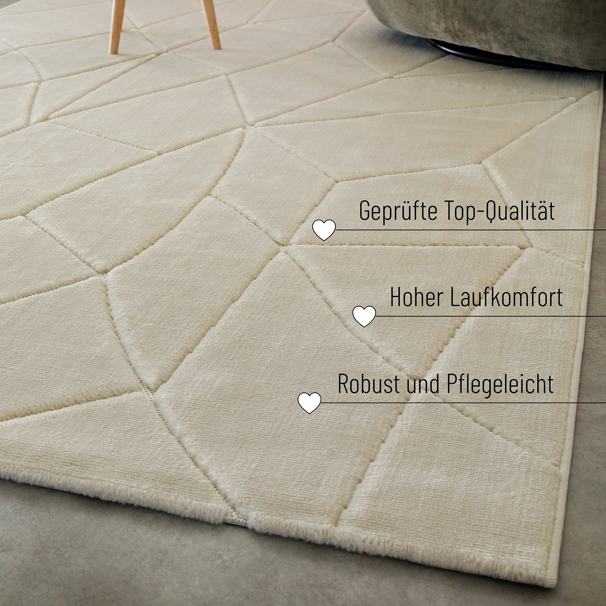 Kurzflorteppich Sand Beige "Unplugged" WECONhome