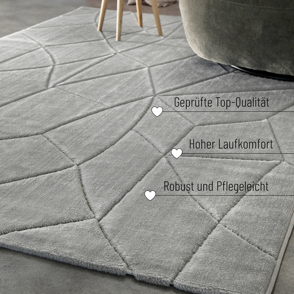 Kurzflorteppich Grau "Unplugged" WECONhome