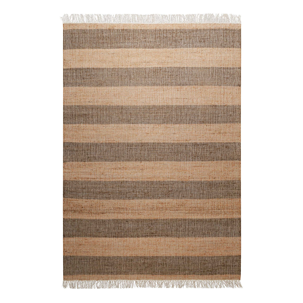 Handwebteppich Beige Braun aus Naturfaser "Virgil" Green Looop