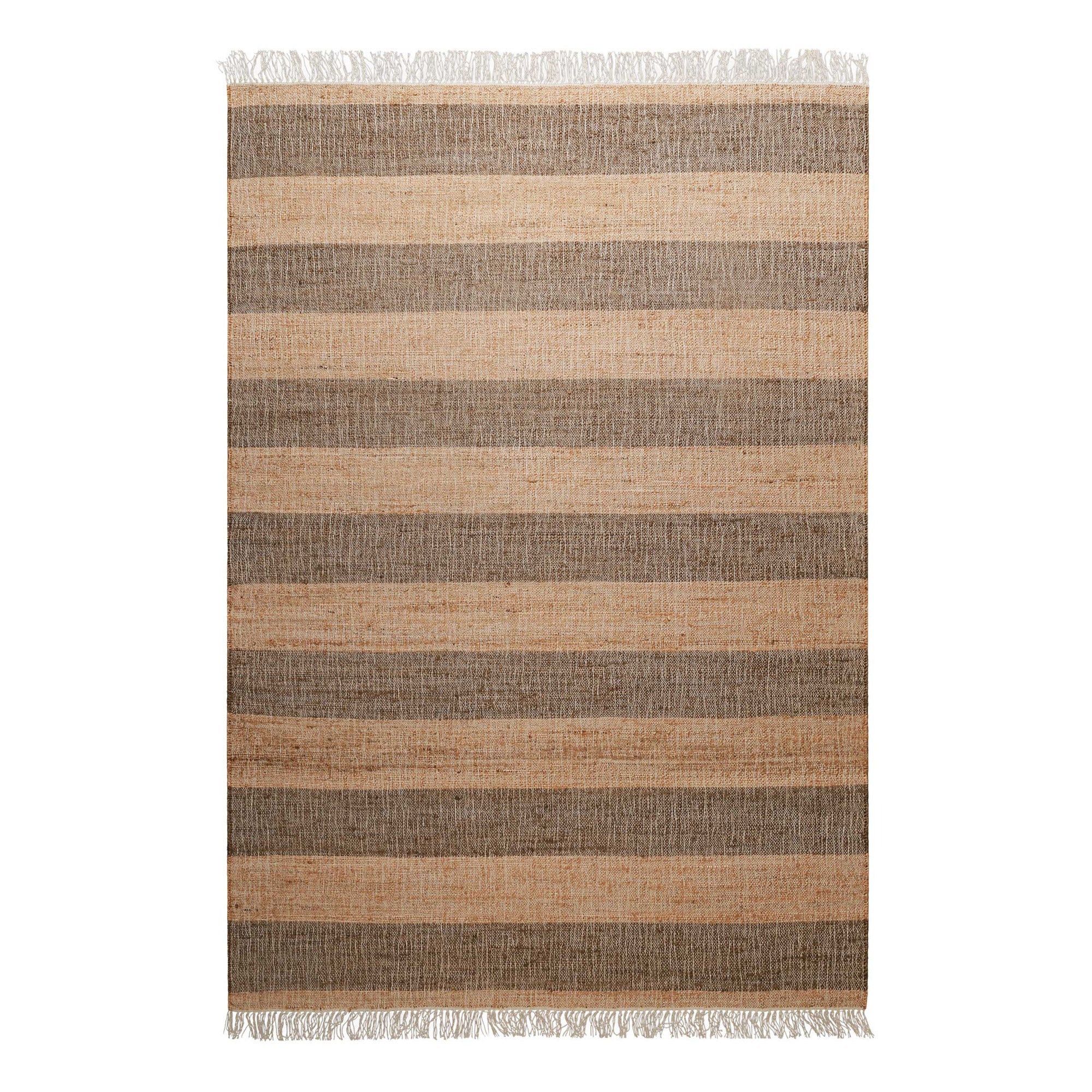 Handwebteppich Beige Braun aus Naturfaser "Virgil" Green Looop