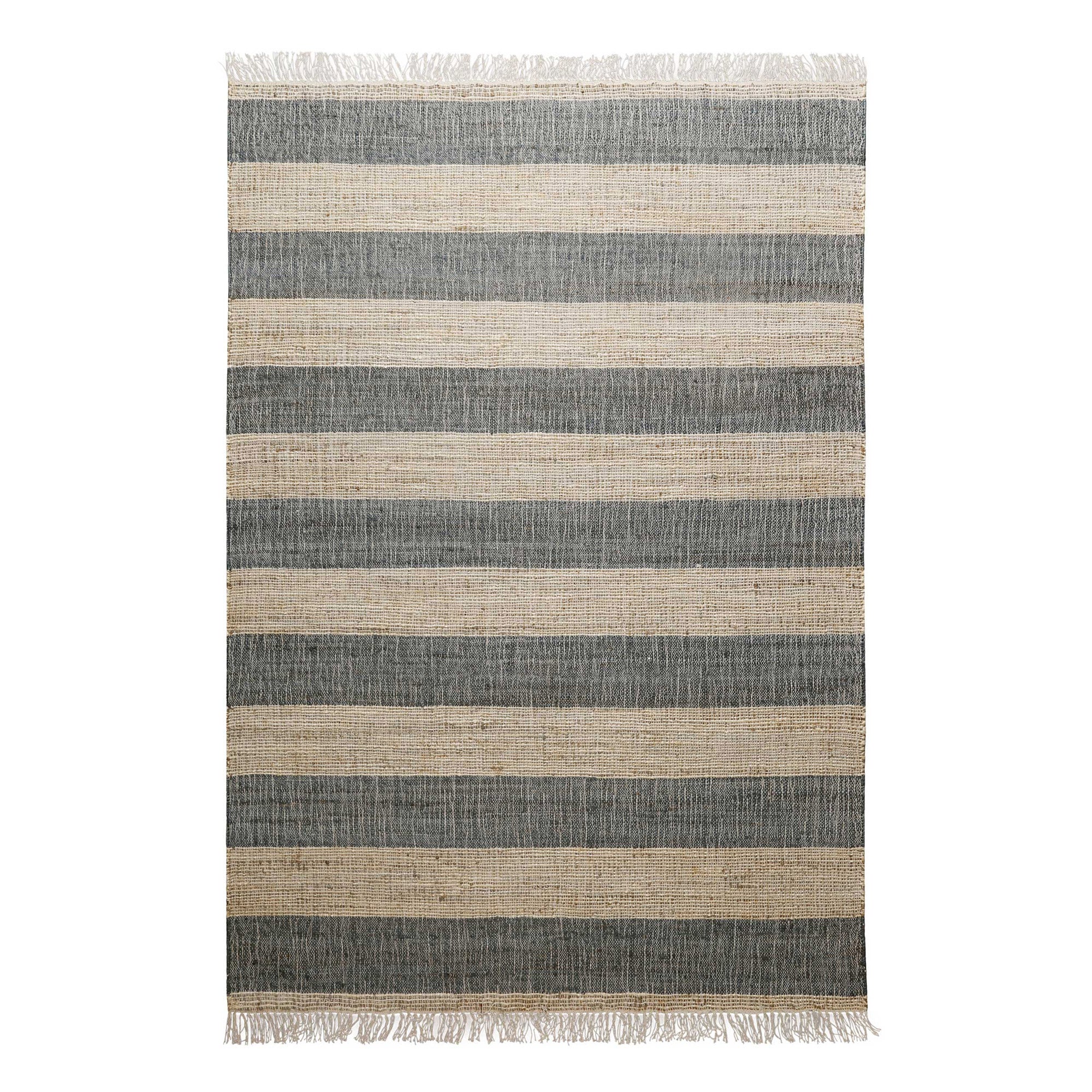 Handwebteppich Beige Grün aus Naturfaser "Virgil" Green Looop