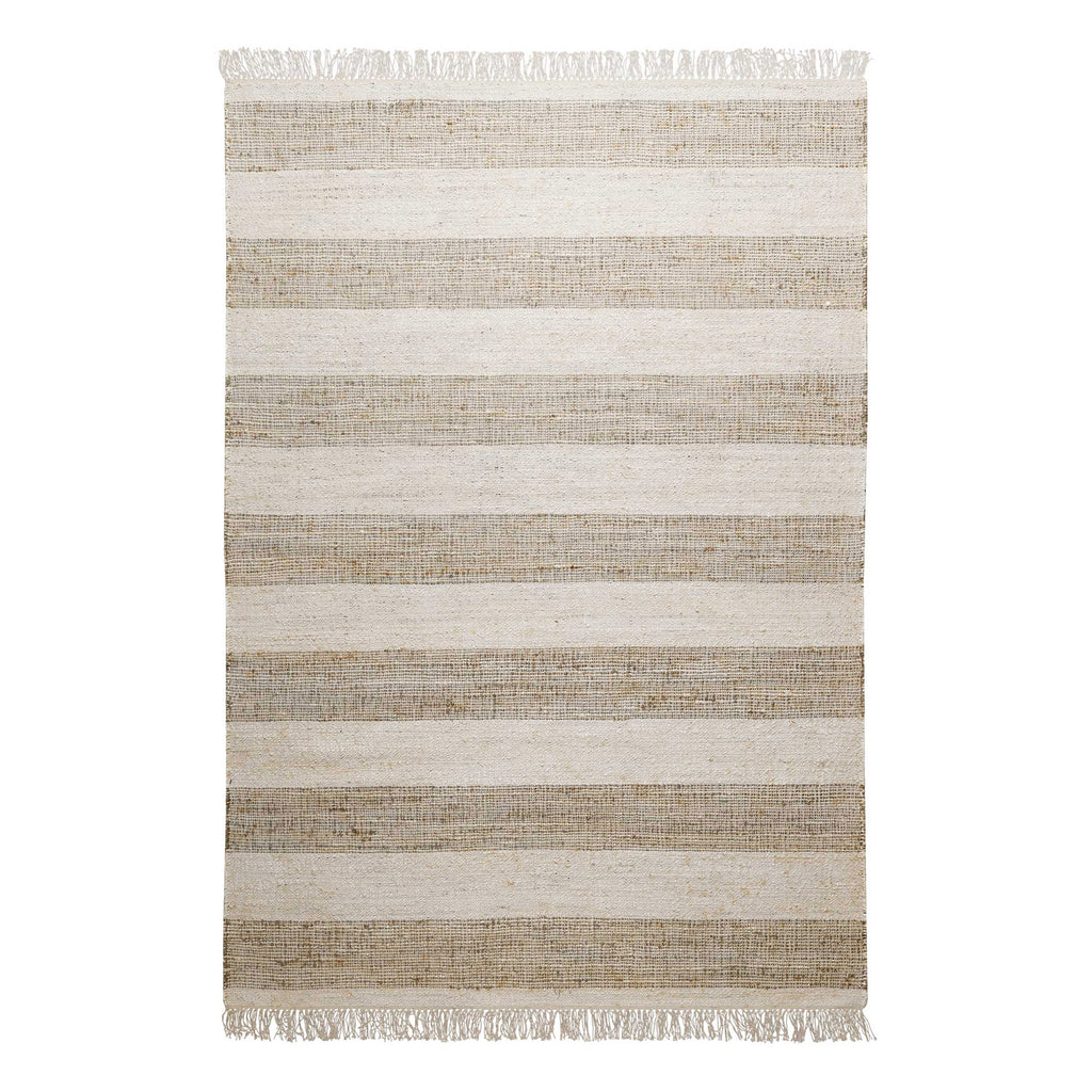 Handwebteppich Beige Sand aus Naturfaser "Virgil" Green Looop