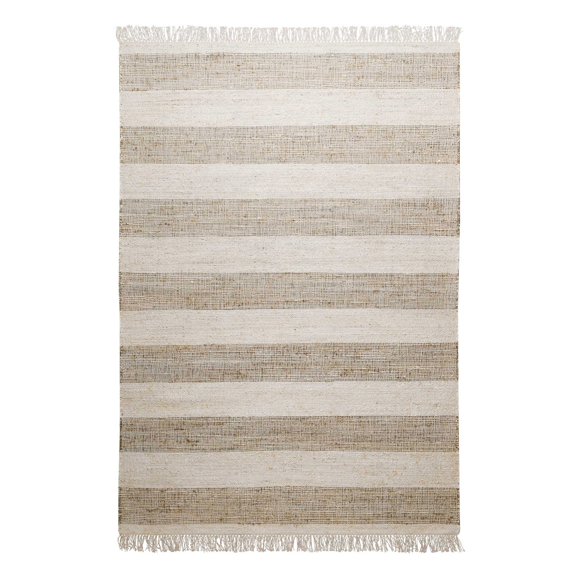 Handwebteppich Beige Sand aus Naturfaser "Virgil" Green Looop
