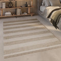 Handwebteppich Beige Sand aus Naturfaser "Virgil" Green Looop
