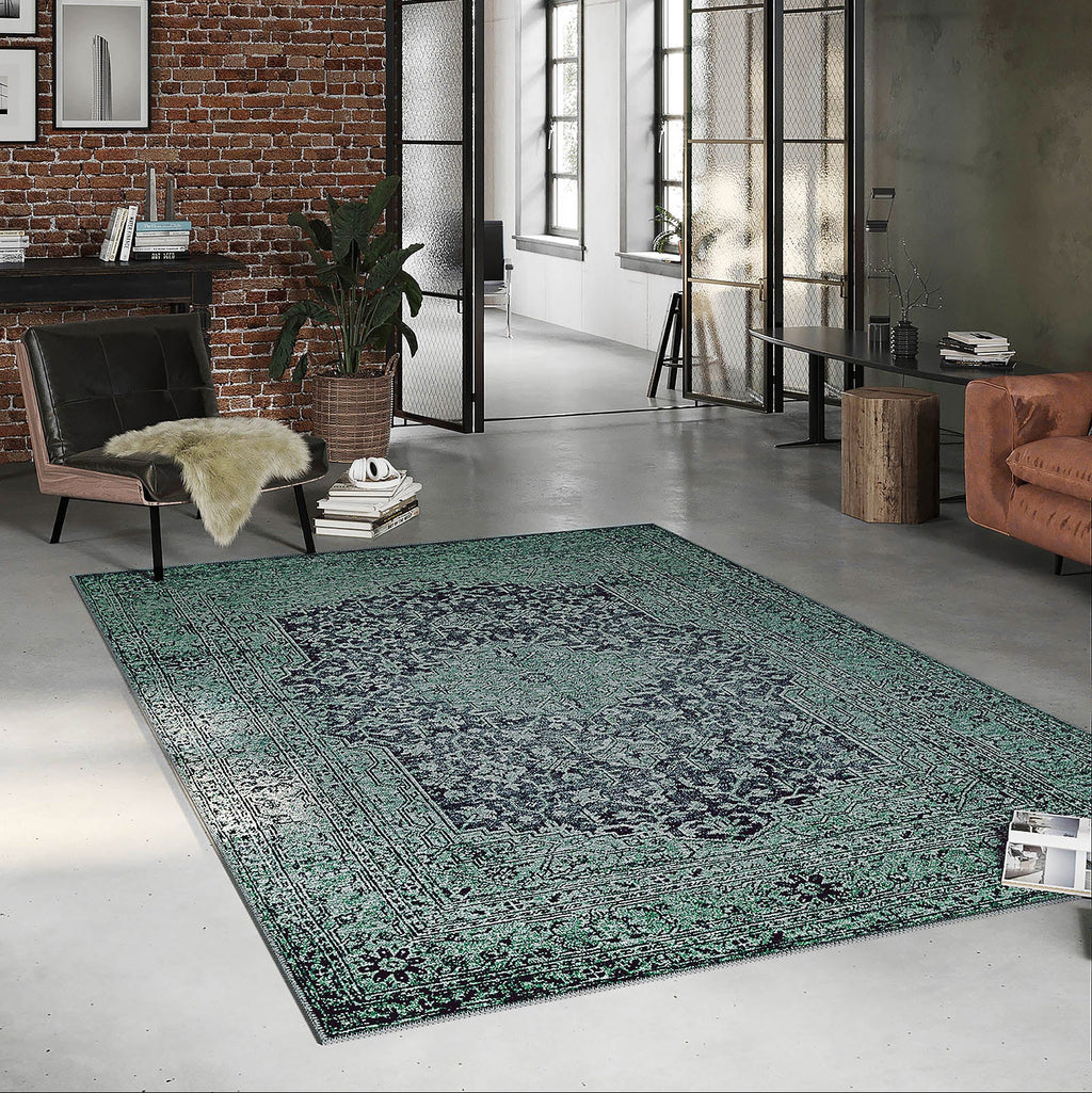Teppich Anthrazit Grün Vintage "2nd Avenue" WECONhome