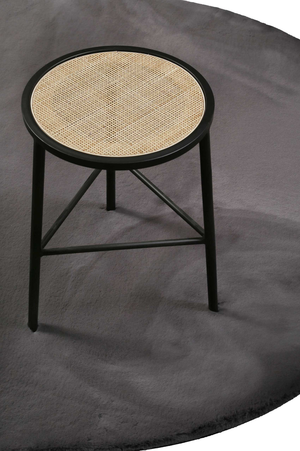 Teppich Rund Anthrazit flauschig und weich "Anna" WECONhome Basics