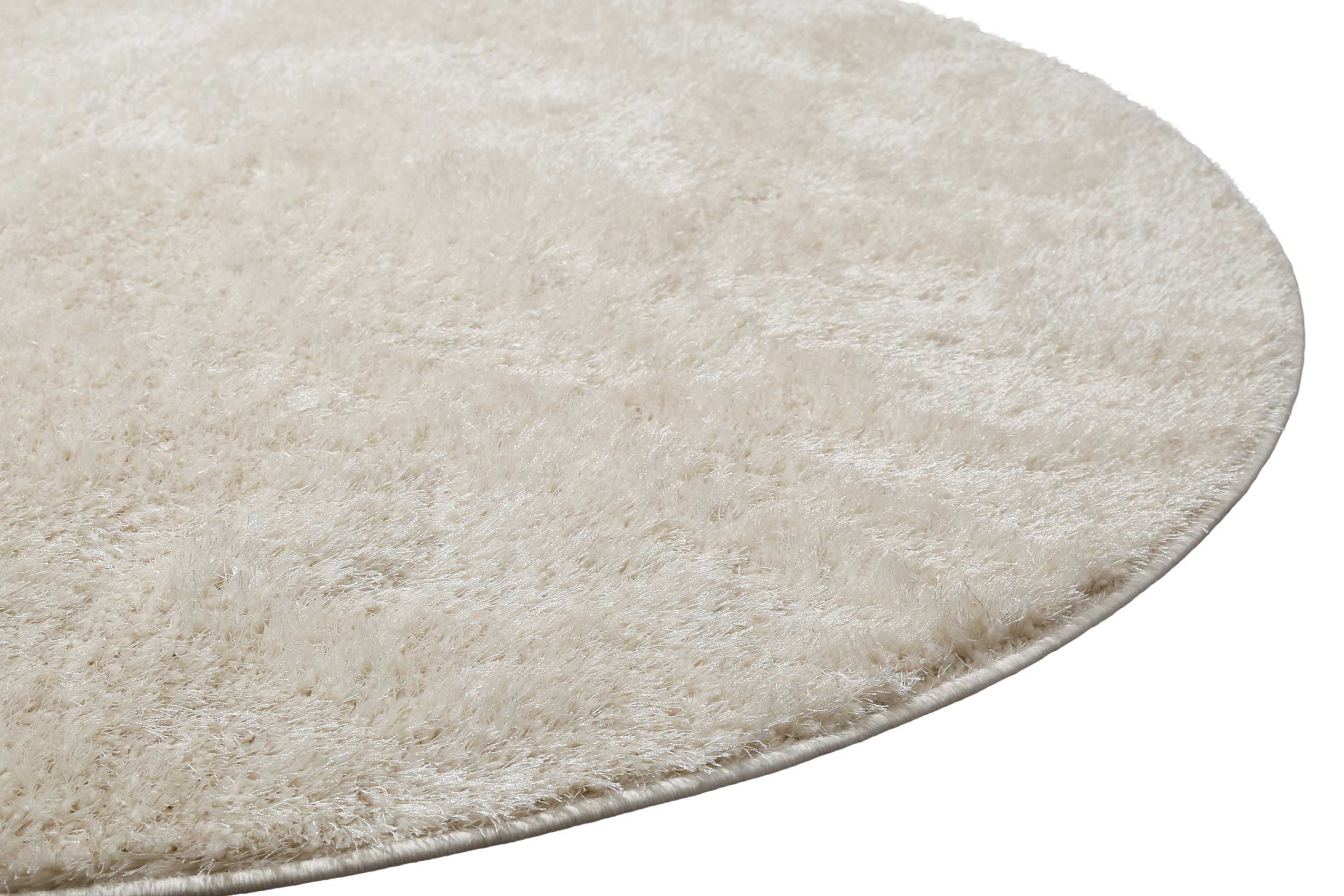 Teppich Rund Creme Weiß Hochflor "Fanny" WECONhome Basics