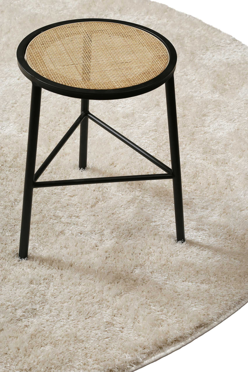 Teppich Rund Creme Weiß Hochflor "Fanny" WECONhome Basics