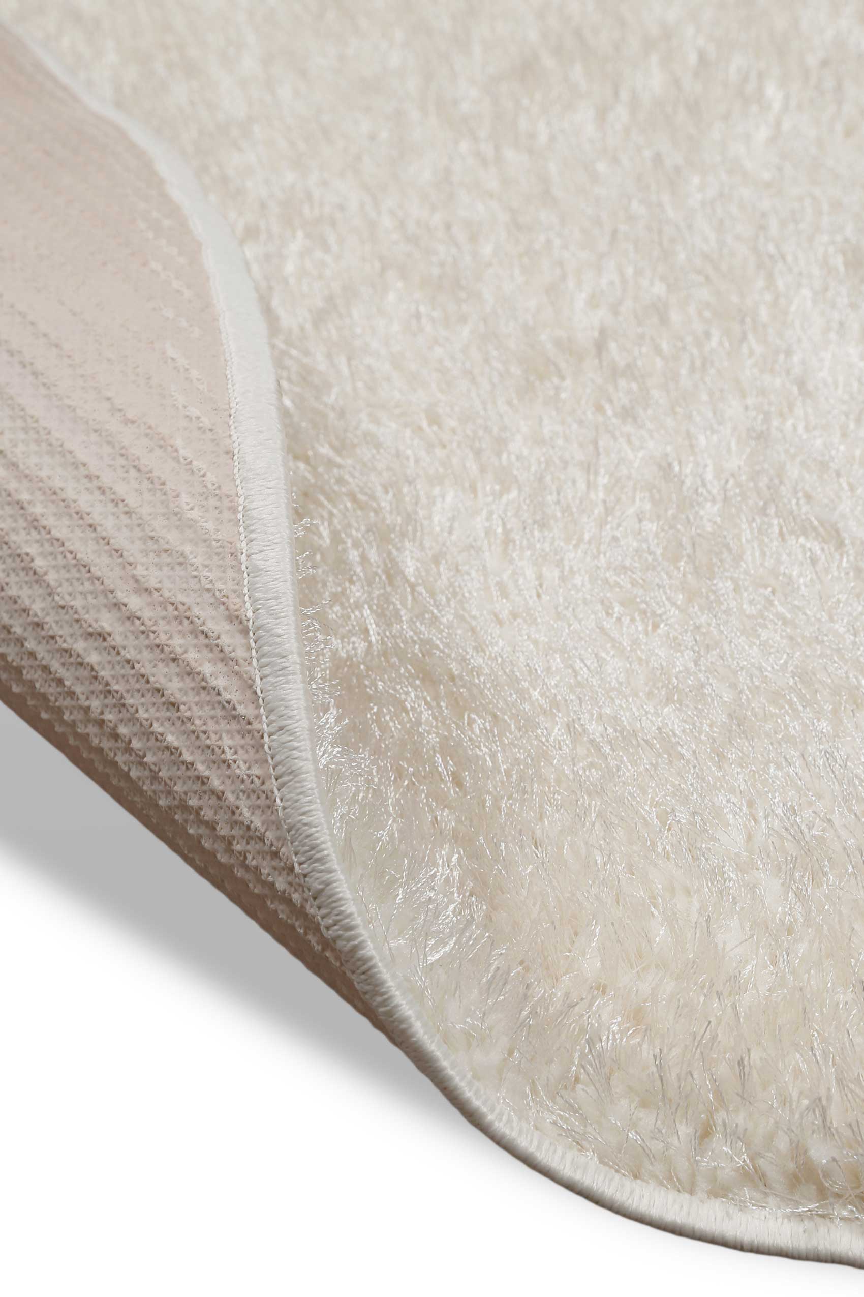 Teppich Rund Creme Weiß Hochflor "Fanny" WECONhome Basics