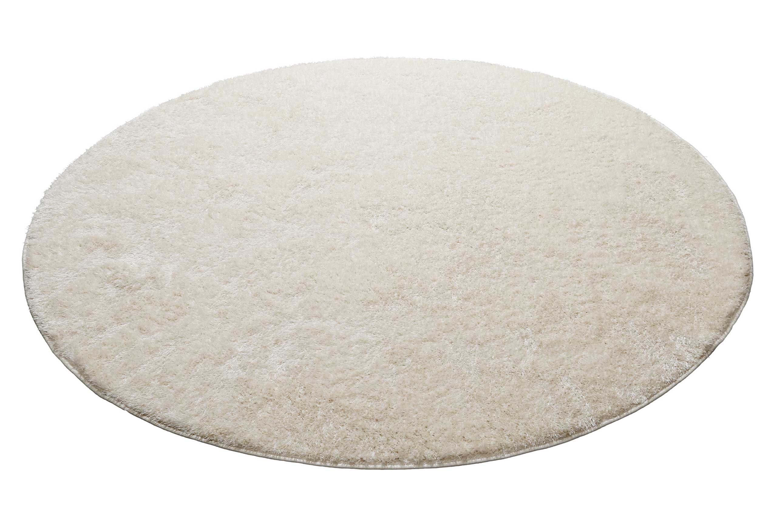 Teppich Rund Creme Weiß Hochflor "Fanny" WECONhome Basics
