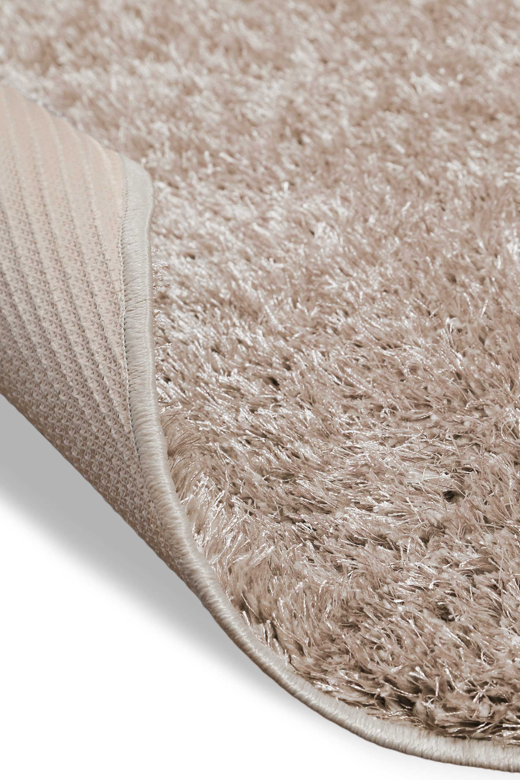 Teppich Rund Beige Sand Hochflor "Fanny" WECONhome Basics