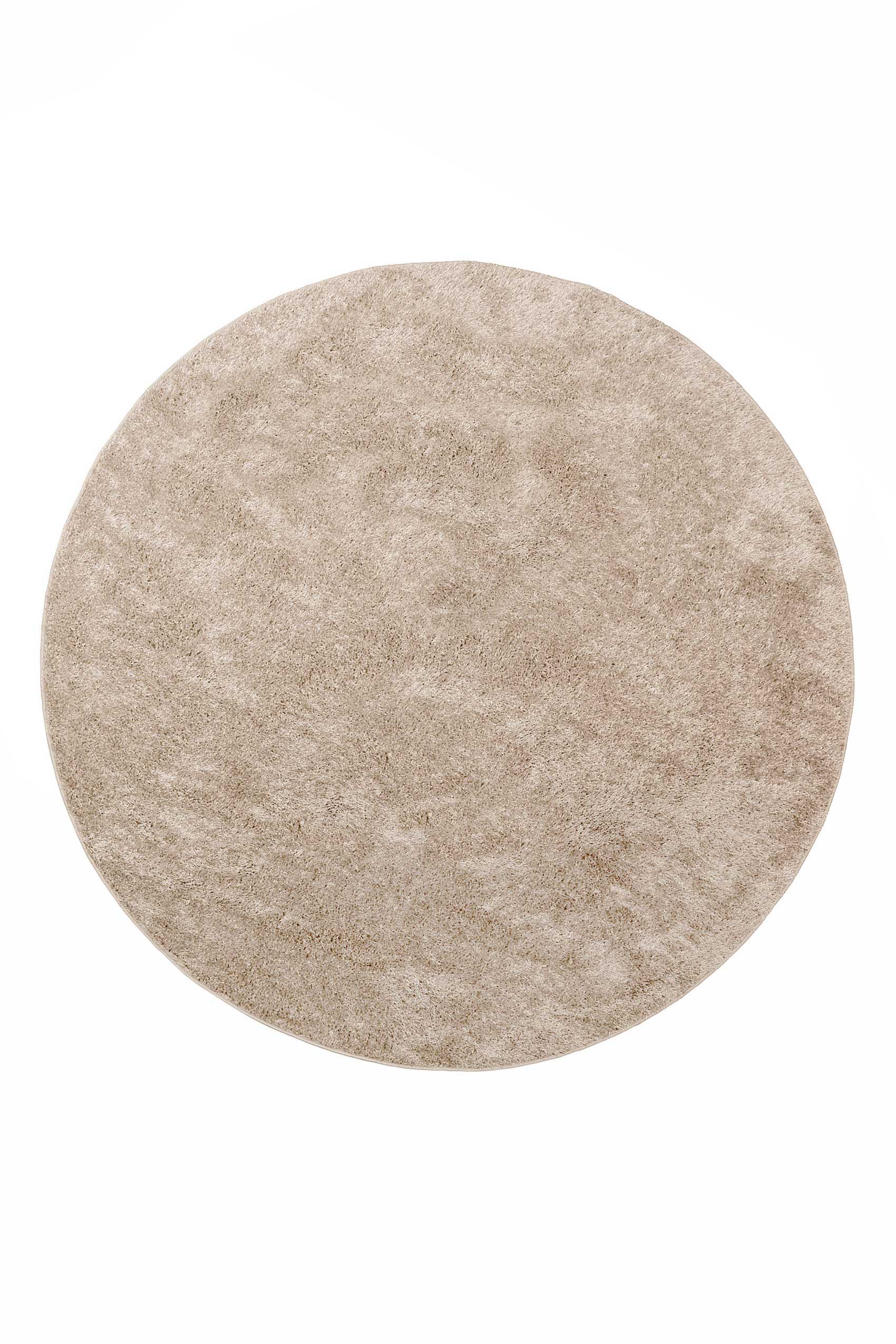 Teppich Rund Beige Sand Hochflor "Fanny" WECONhome Basics