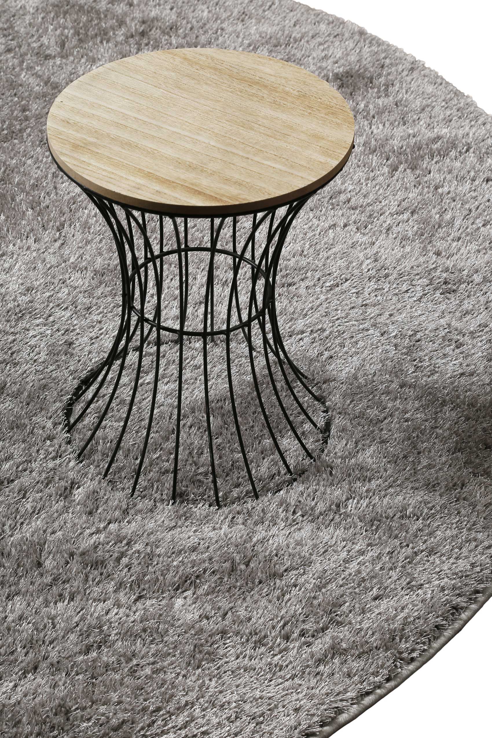 Teppich Rund Grau Hochflor "Fanny" WECONhome Basics