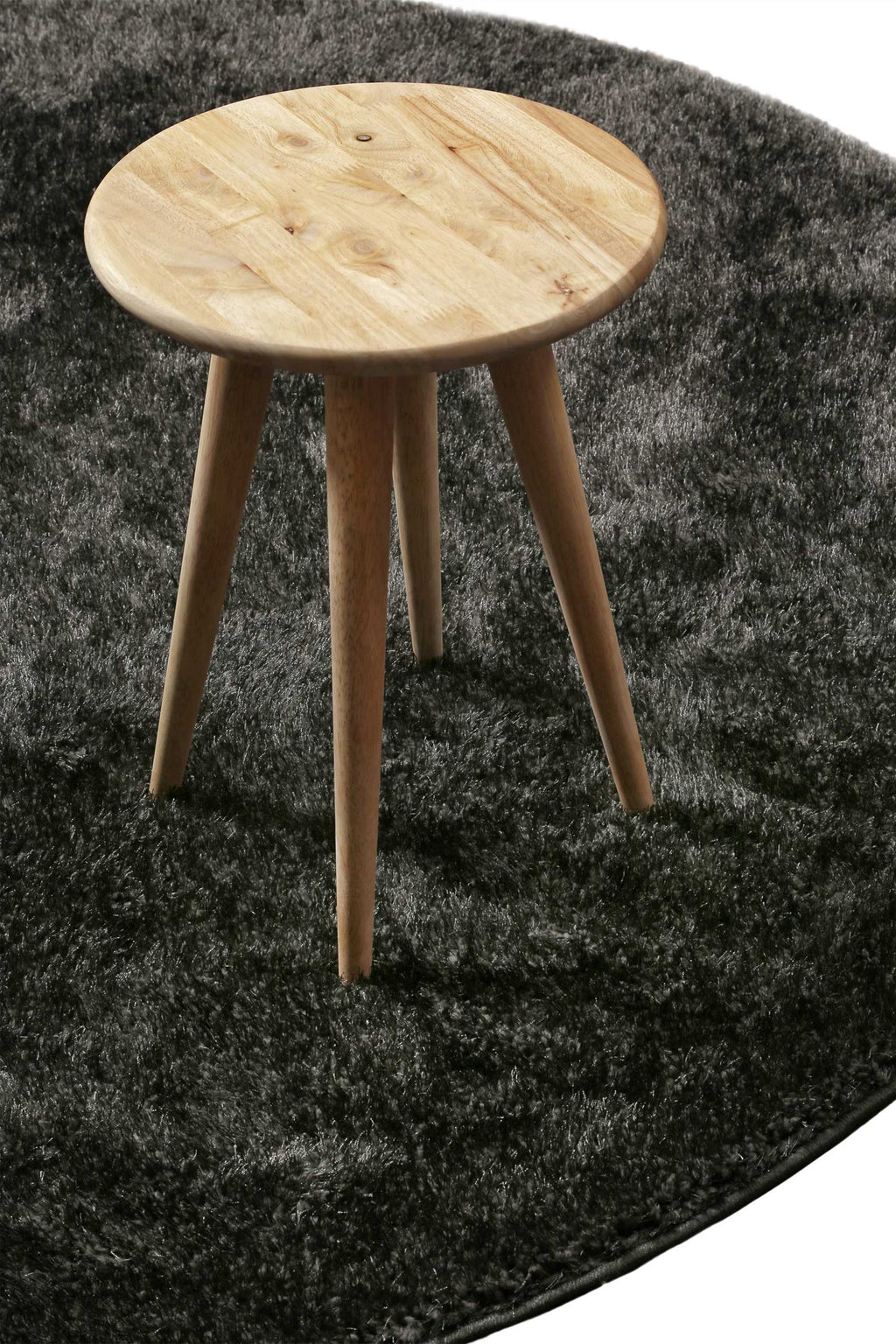 Teppich Rund Anthrazit Hochflor "Fanny" WECONhome Basics