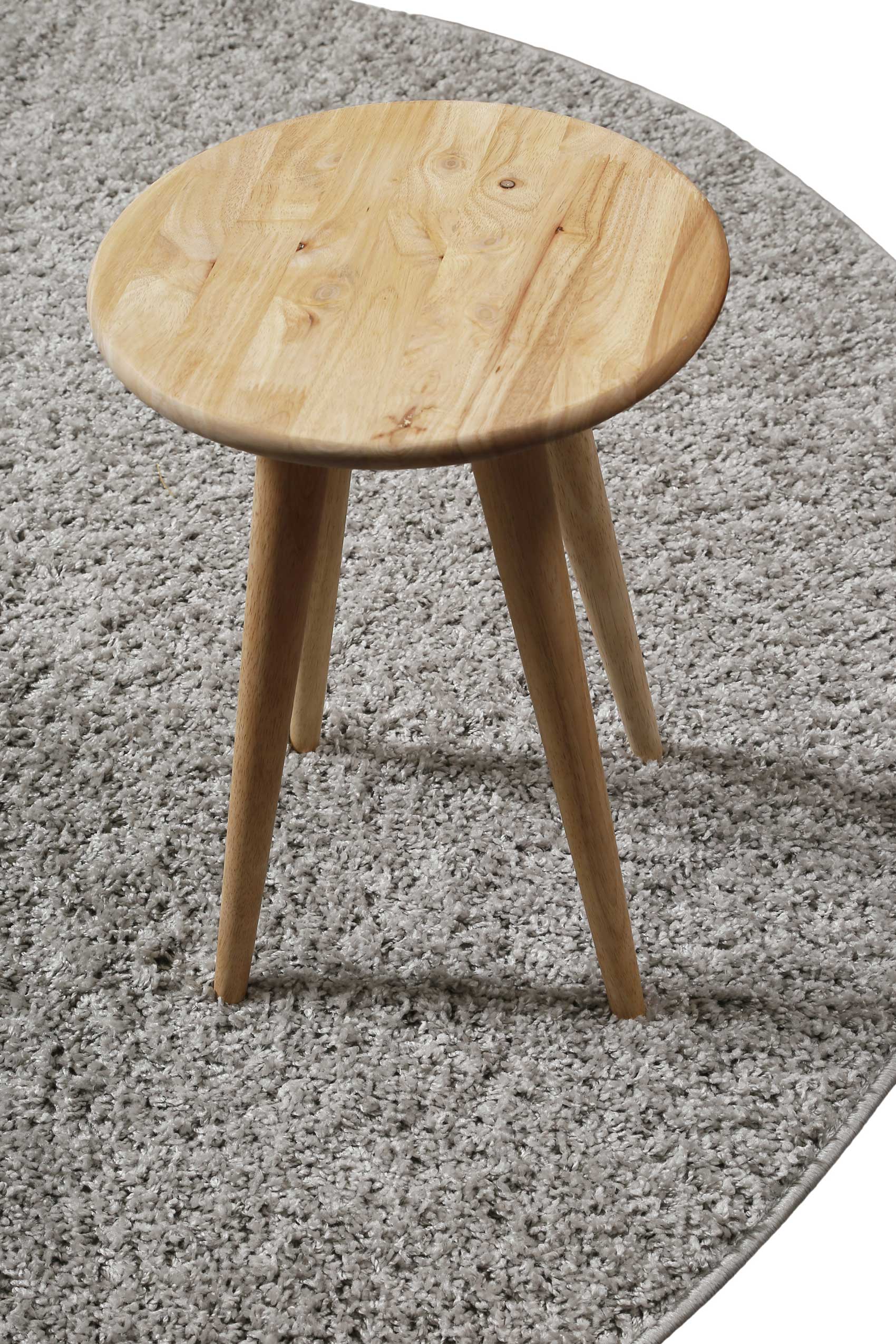 Teppich Rund Grau Hochflor "Greta" WECONhome Basics