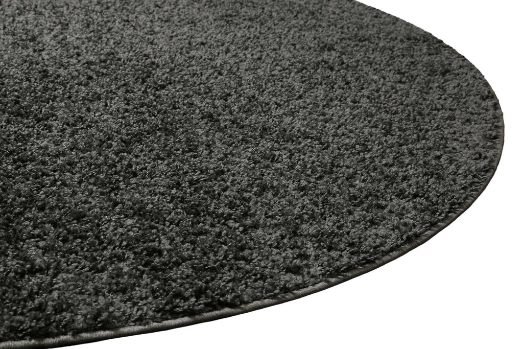 Teppich Rund Anthrazit Hochflor "Greta" WECONhome Basics