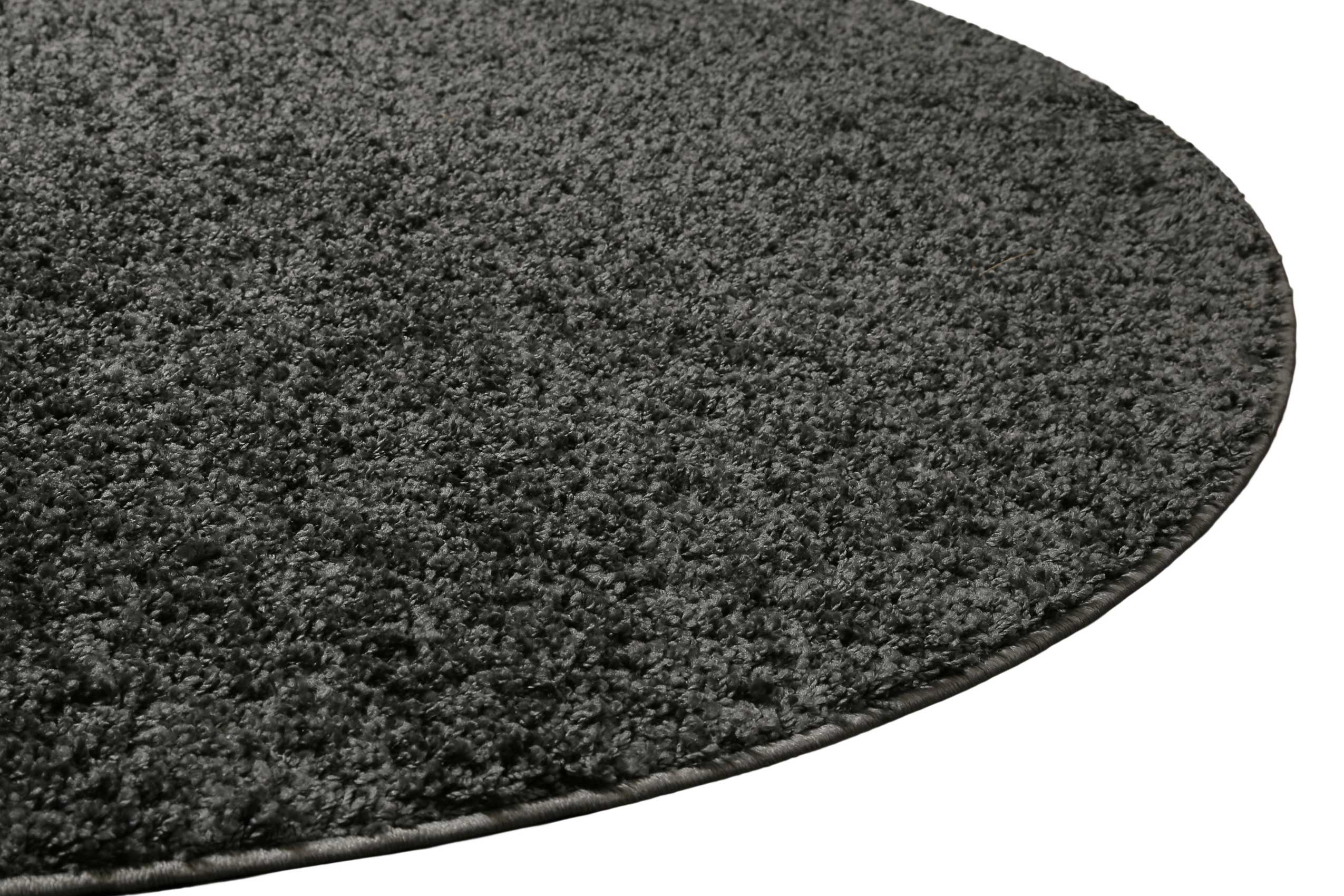 Teppich Rund Anthrazit Hochflor "Greta" WECONhome Basics