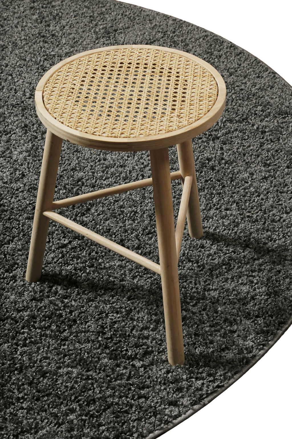 Teppich Rund Anthrazit Hochflor "Greta" WECONhome Basics