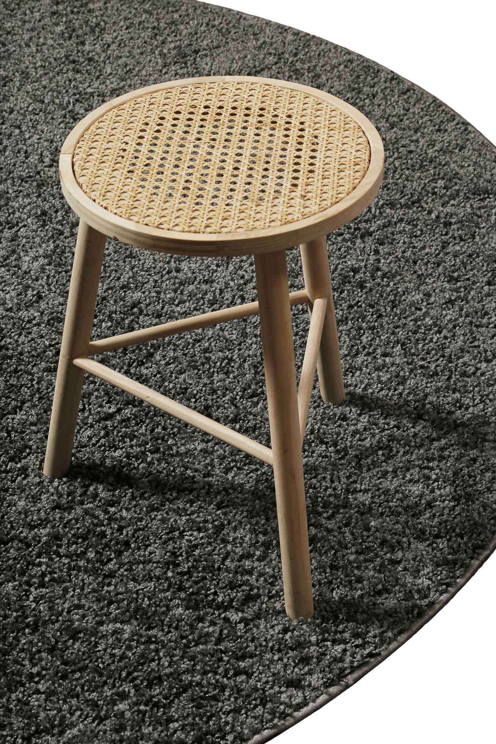 Teppich Rund Anthrazit Hochflor "Greta" WECONhome Basics