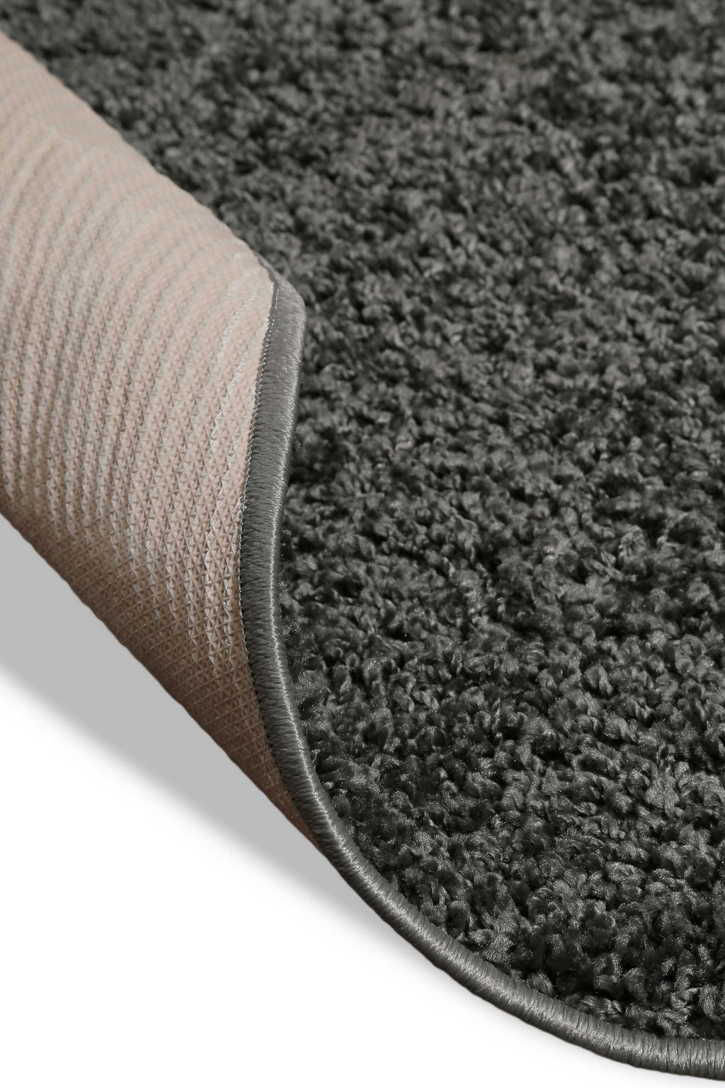 Teppich Rund Anthrazit Hochflor "Greta" WECONhome Basics