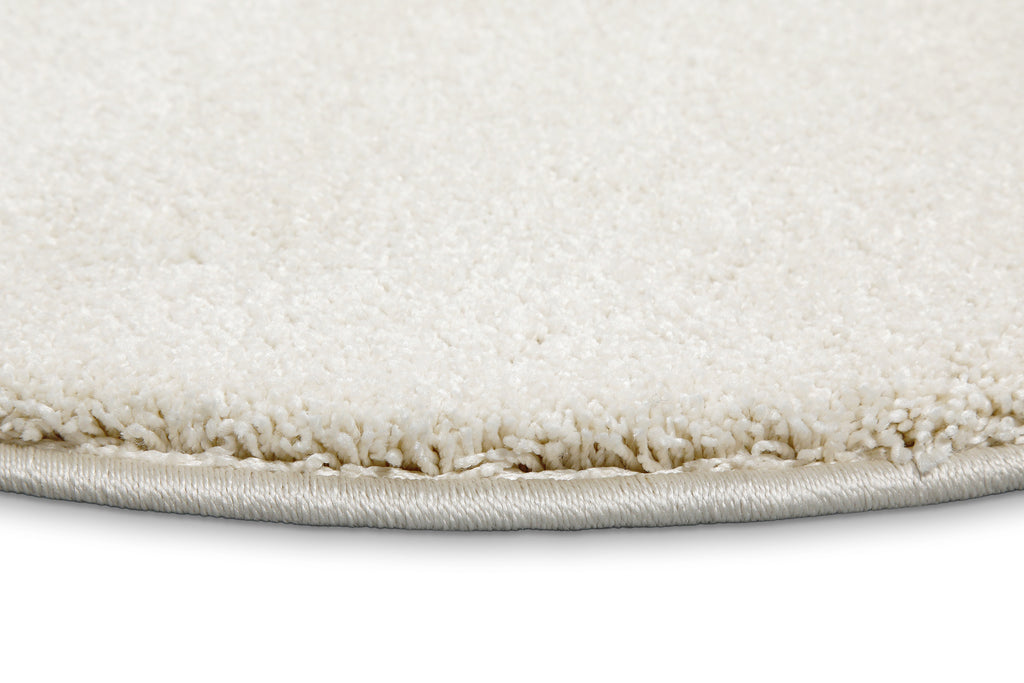 Kurzflorteppich Rund Creme Weiß "Wogh" WECONhome