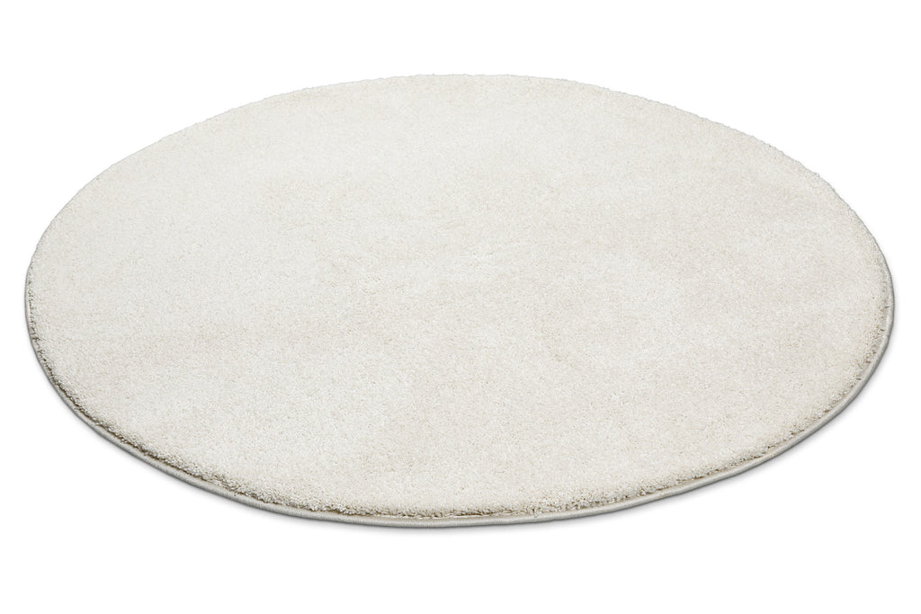 Kurzflorteppich Rund Creme Weiß "Wogh" WECONhome