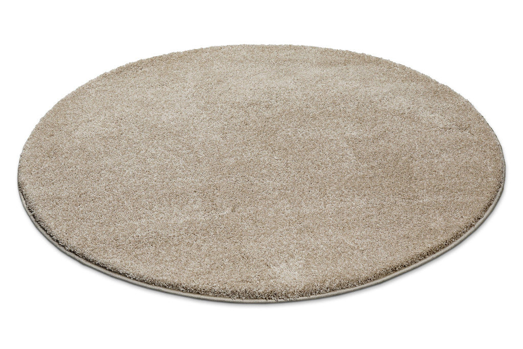 Kurzflorteppich Rund Sand Beige "Wogh" WECONhome