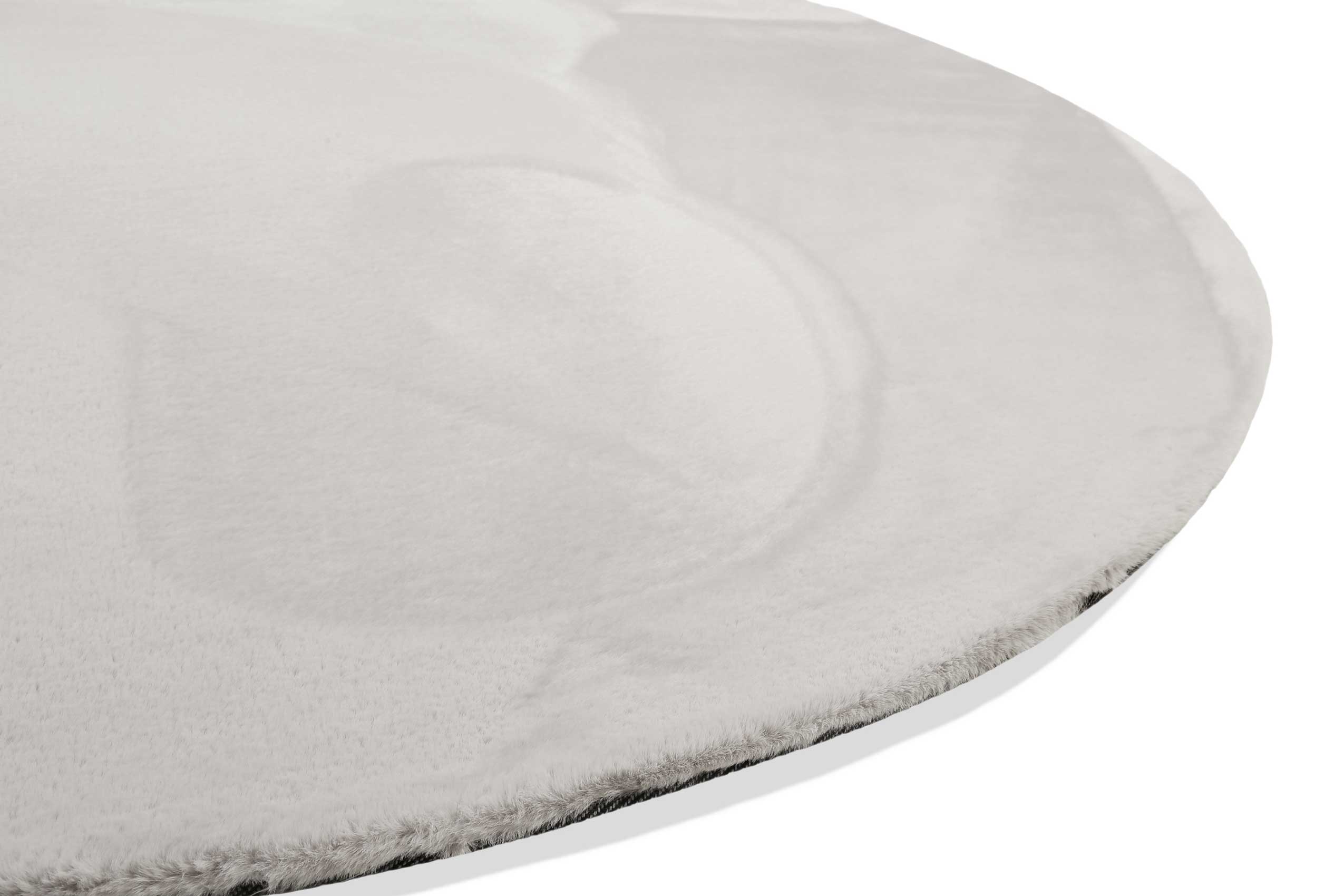 Teppich Rund Beige Grau flauschig und weich "Anna" WECONhome Basics