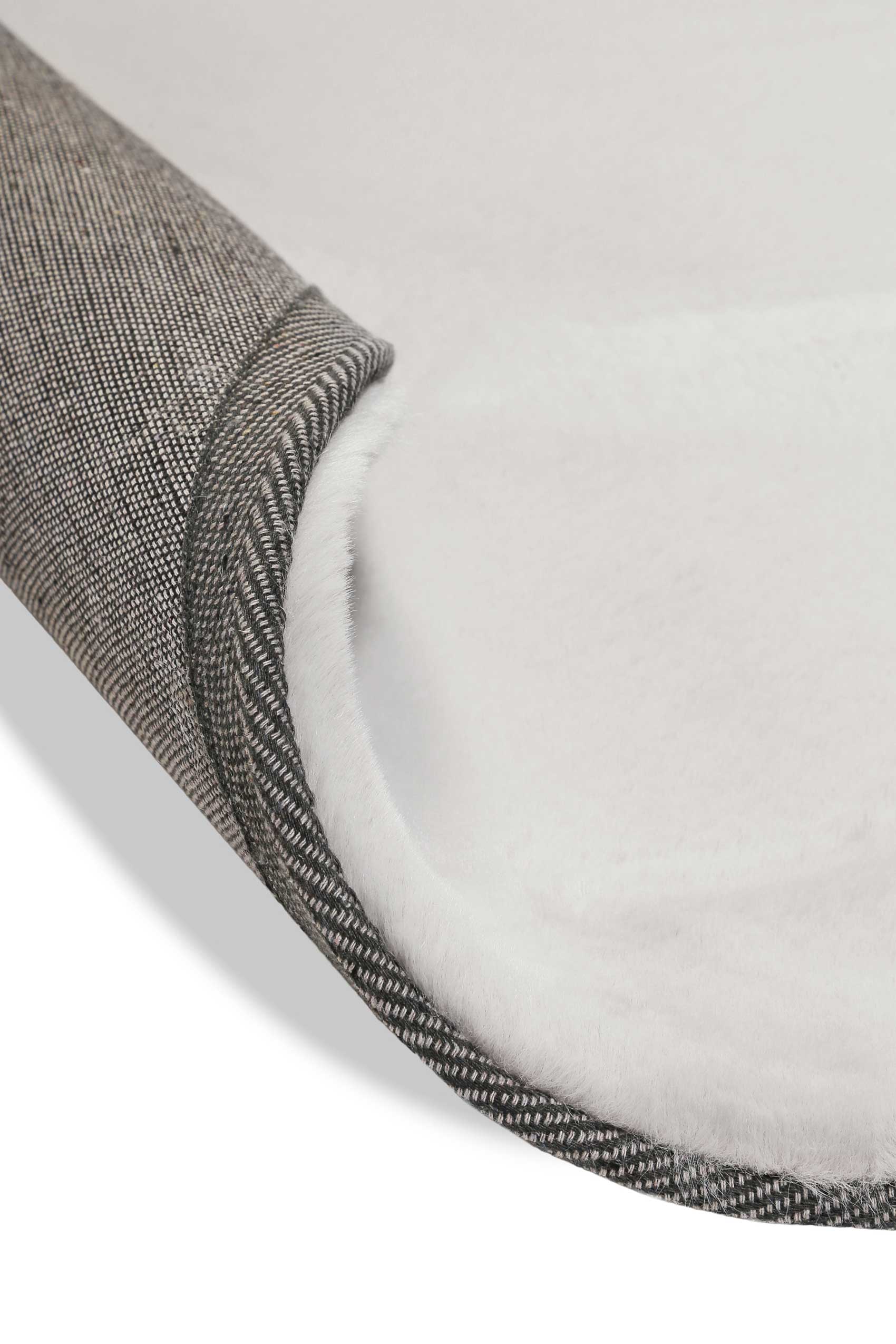 Teppich Rund Beige Grau flauschig und weich "Anna" WECONhome Basics