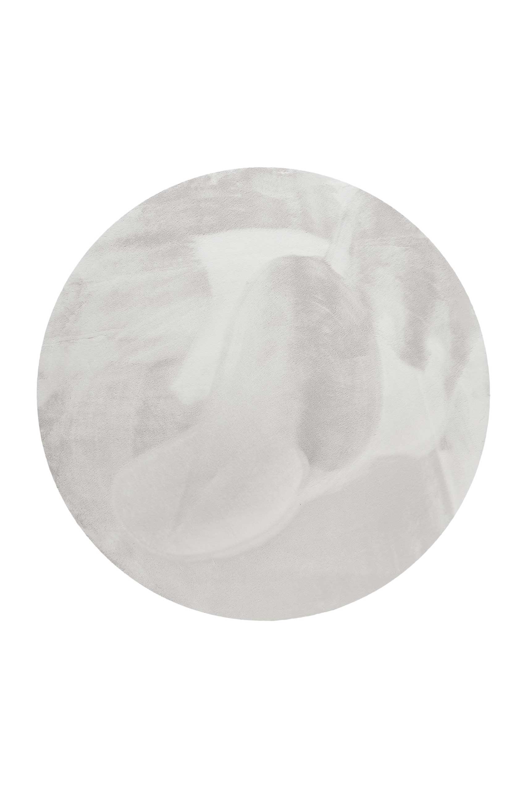 Teppich Rund Beige Grau flauschig und weich "Anna" WECONhome Basics