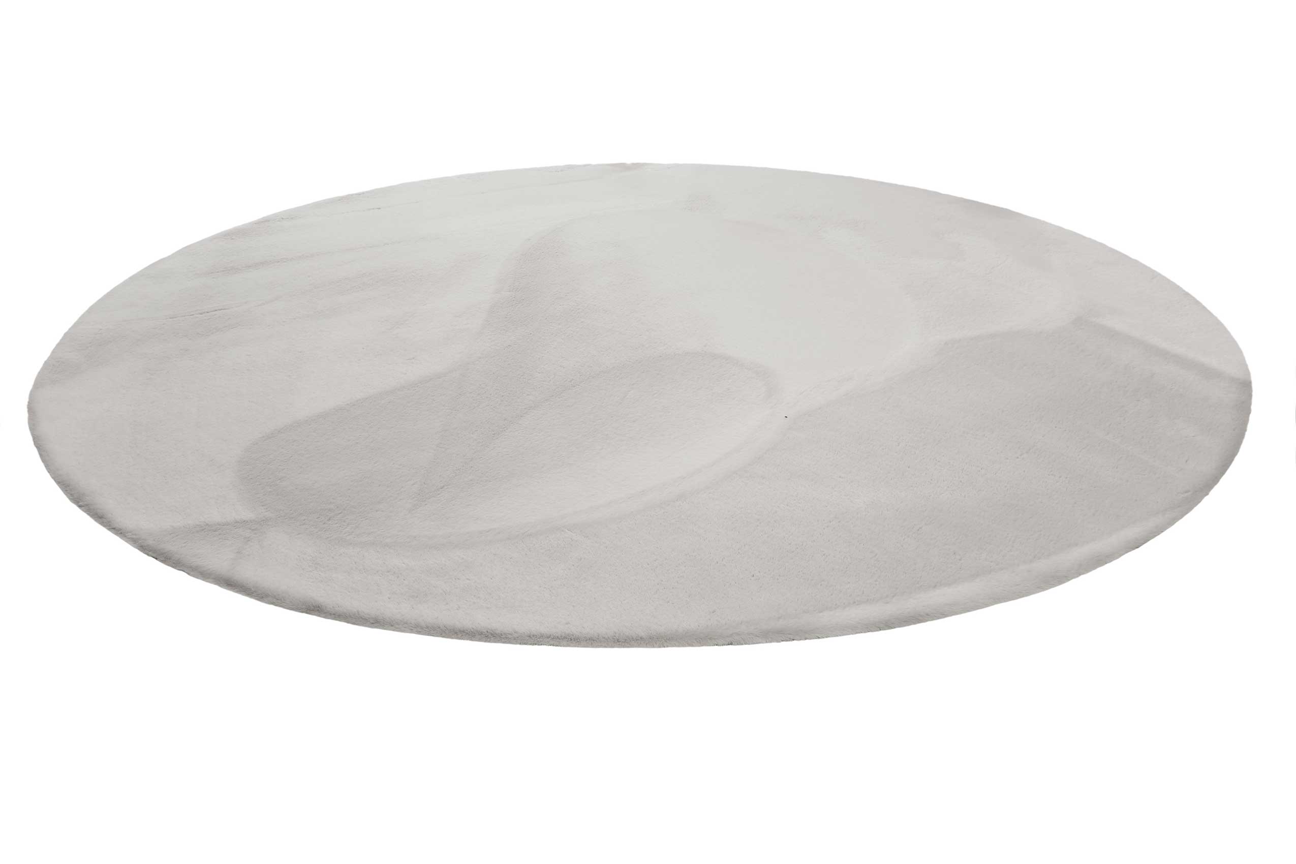 Teppich Rund Beige Grau flauschig und weich "Anna" WECONhome Basics