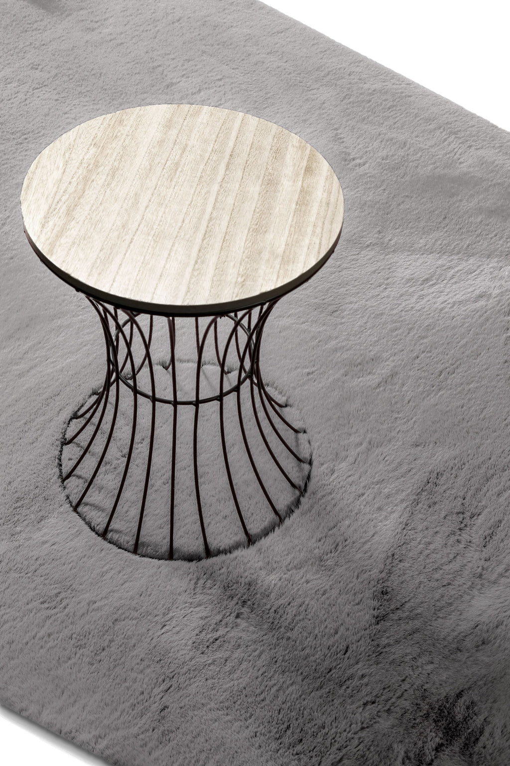 Kunstfell Teppich Grau flauschig und weich "Anna" WECONhome Basics