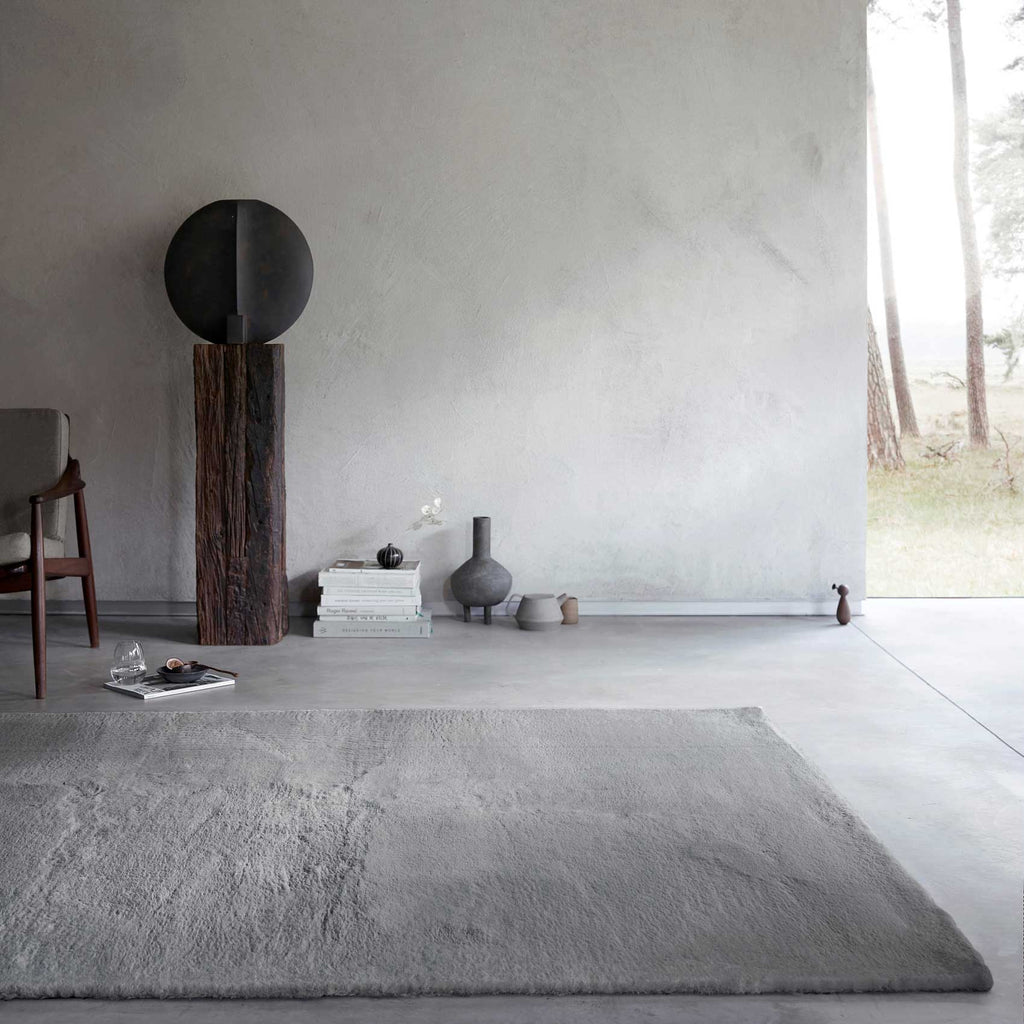 Kunstfell Teppich Grau flauschig und weich "Anna" WECONhome Basics