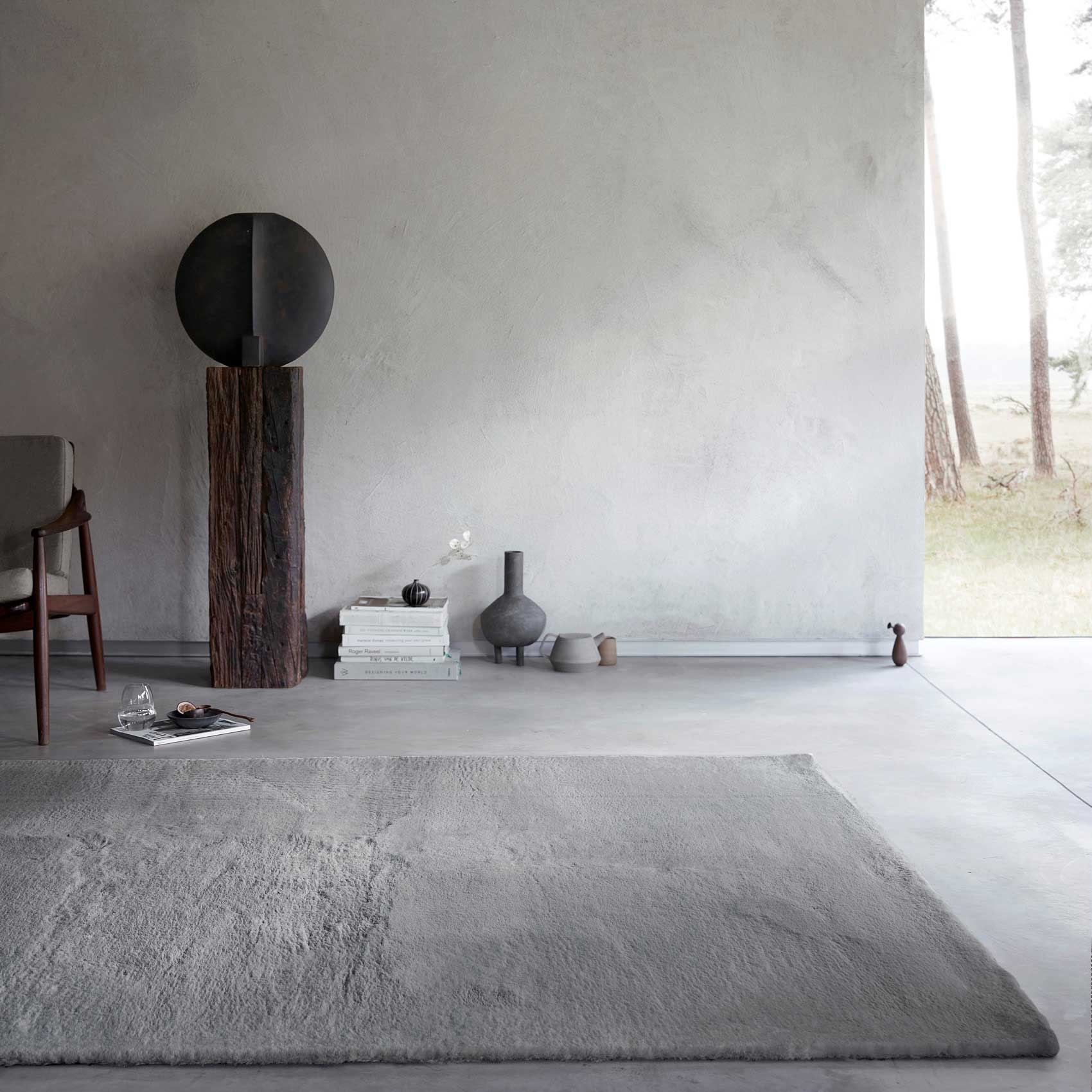 Kunstfell Teppich Grau flauschig und weich "Anna" WECONhome Basics