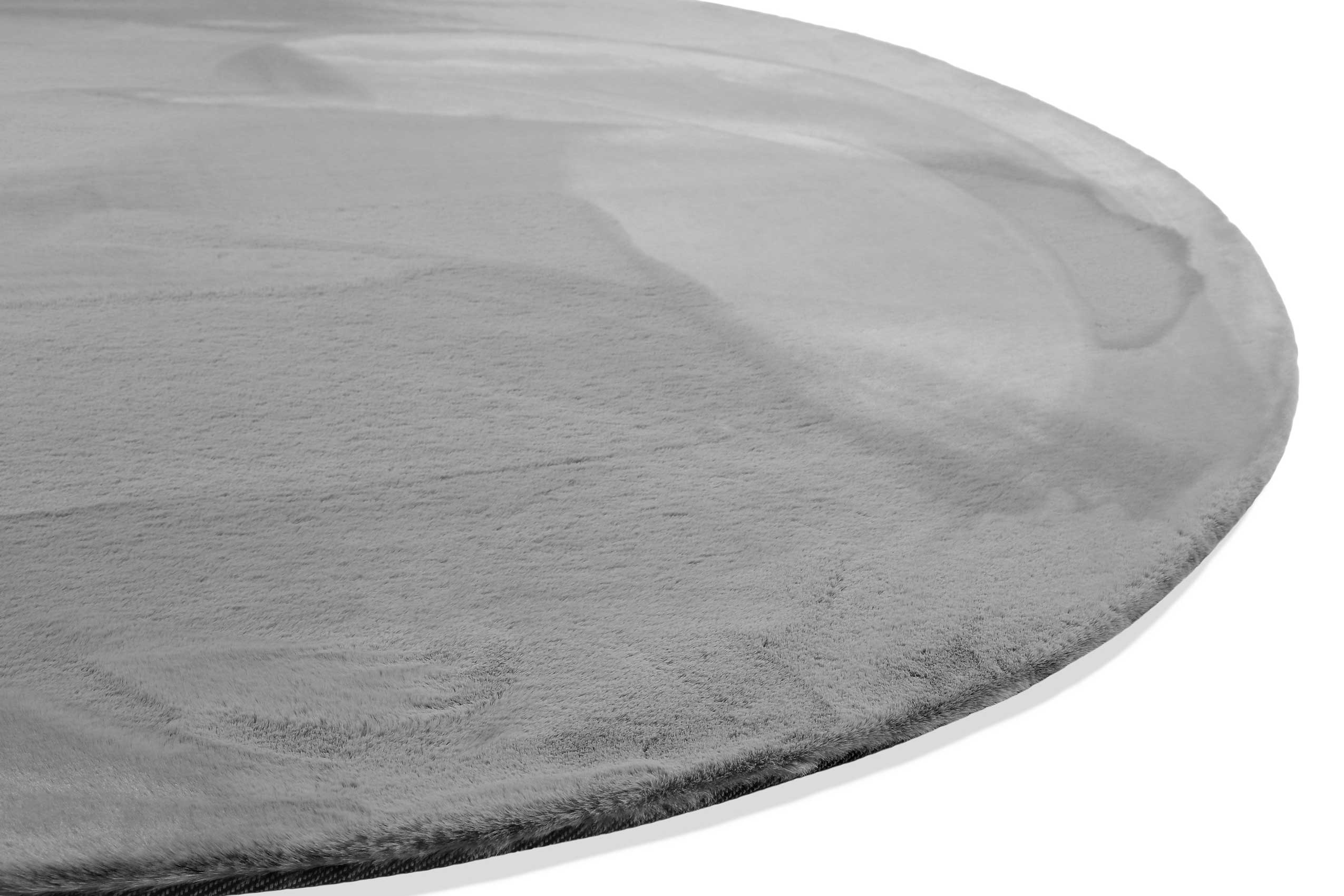Teppich Rund Grau flauschig und weich "Anna" WECONhome Basics