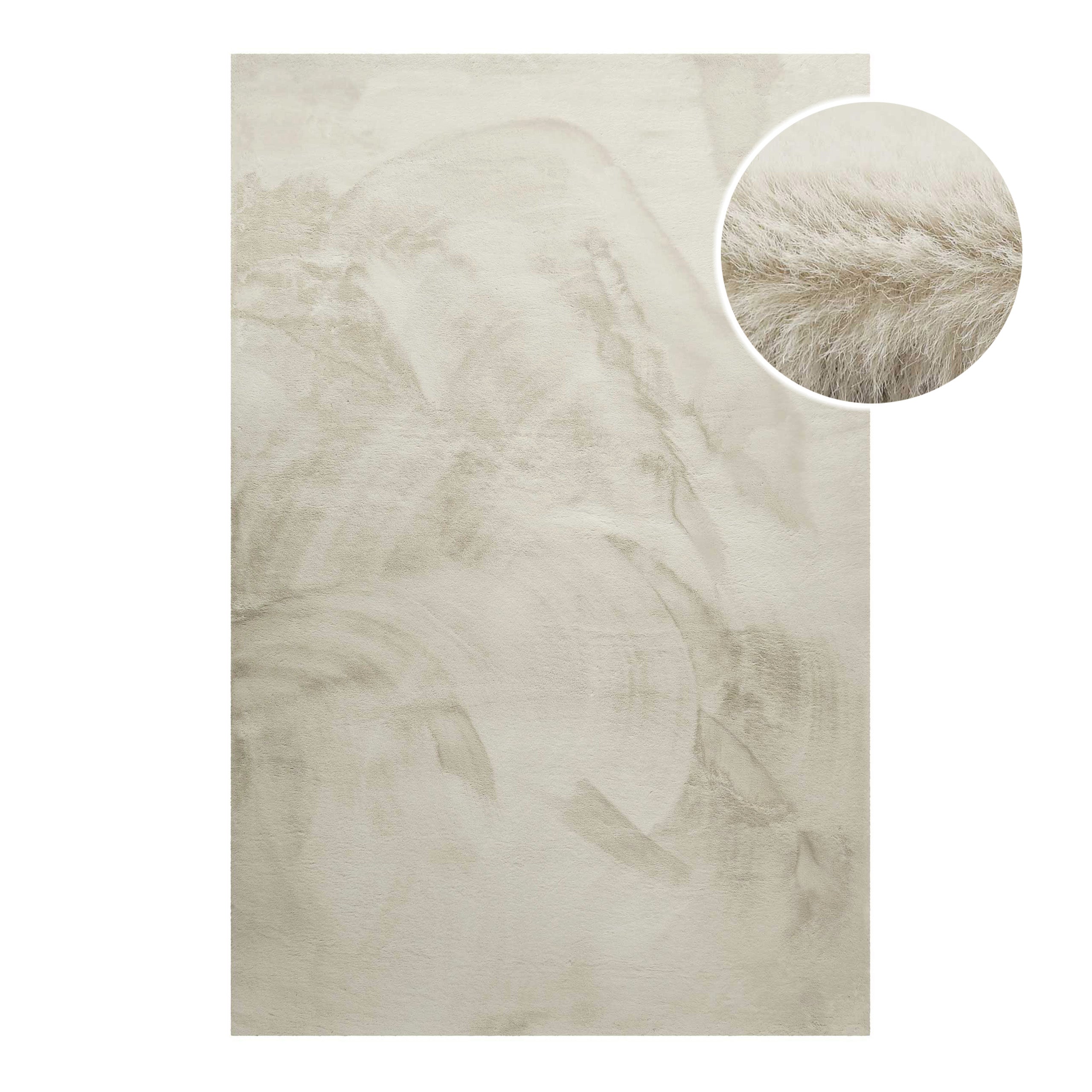 Kunstfell Teppich Creme Beige flauschig und weich "Anna" WECONhome Basics