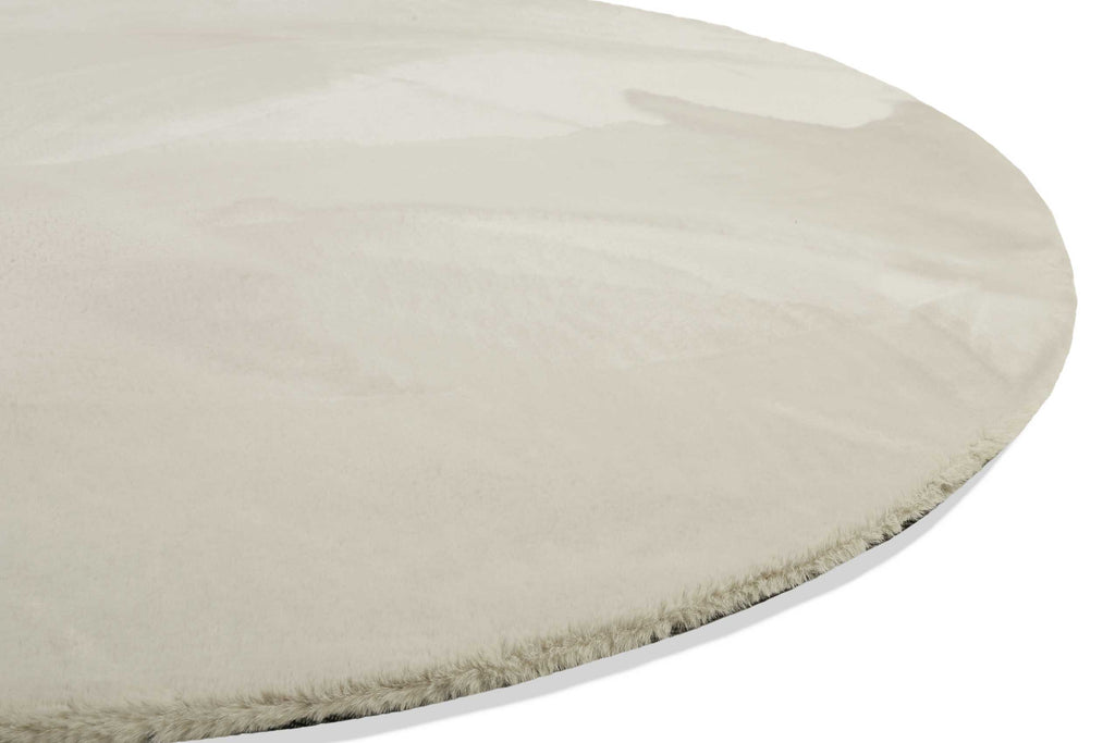 Teppich Rund Creme Beige flauschig und weich "Anna" WECONhome Basics