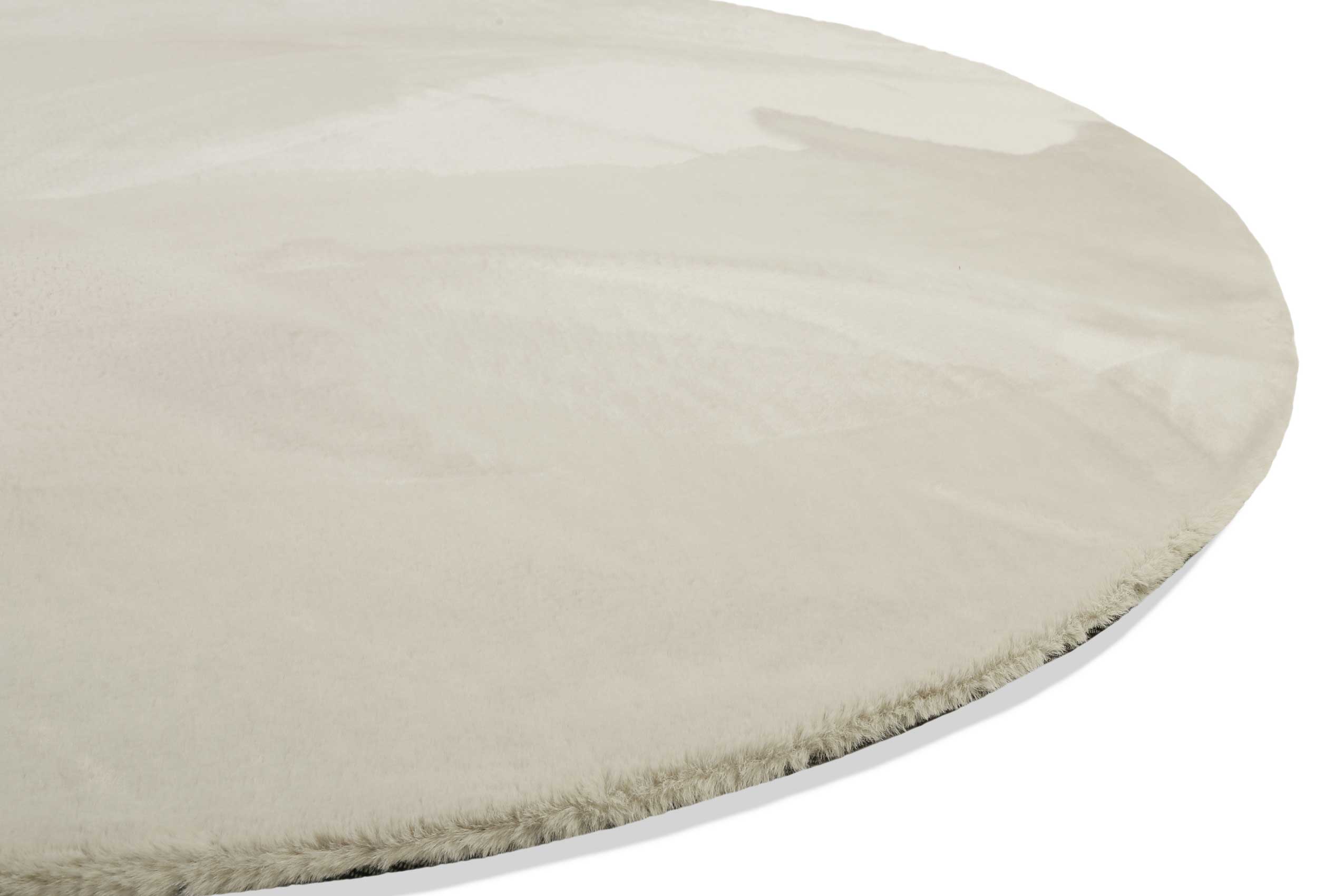 Teppich Rund Creme Beige flauschig und weich "Anna" WECONhome Basics